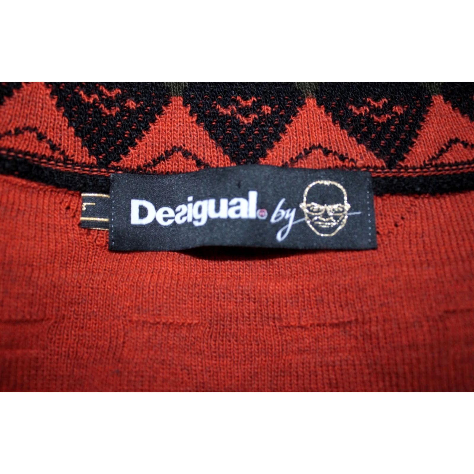 Desigual Desigual Cardigan Jumper Womens V-Neck Multicoloured Size L - Calabaza 38J2L05 Size L / US 10 / IT 46 - 5 Thumbnail