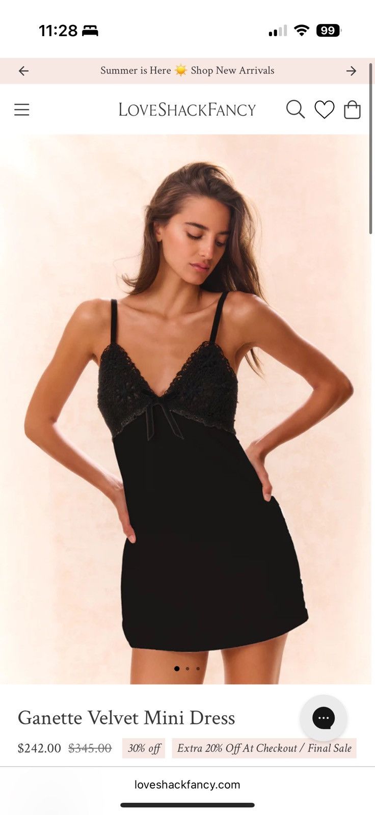 LoveShackFancy Ganette Velvet Mini Dress Size XS / US 0-2 / IT 36-38 - 4 Thumbnail