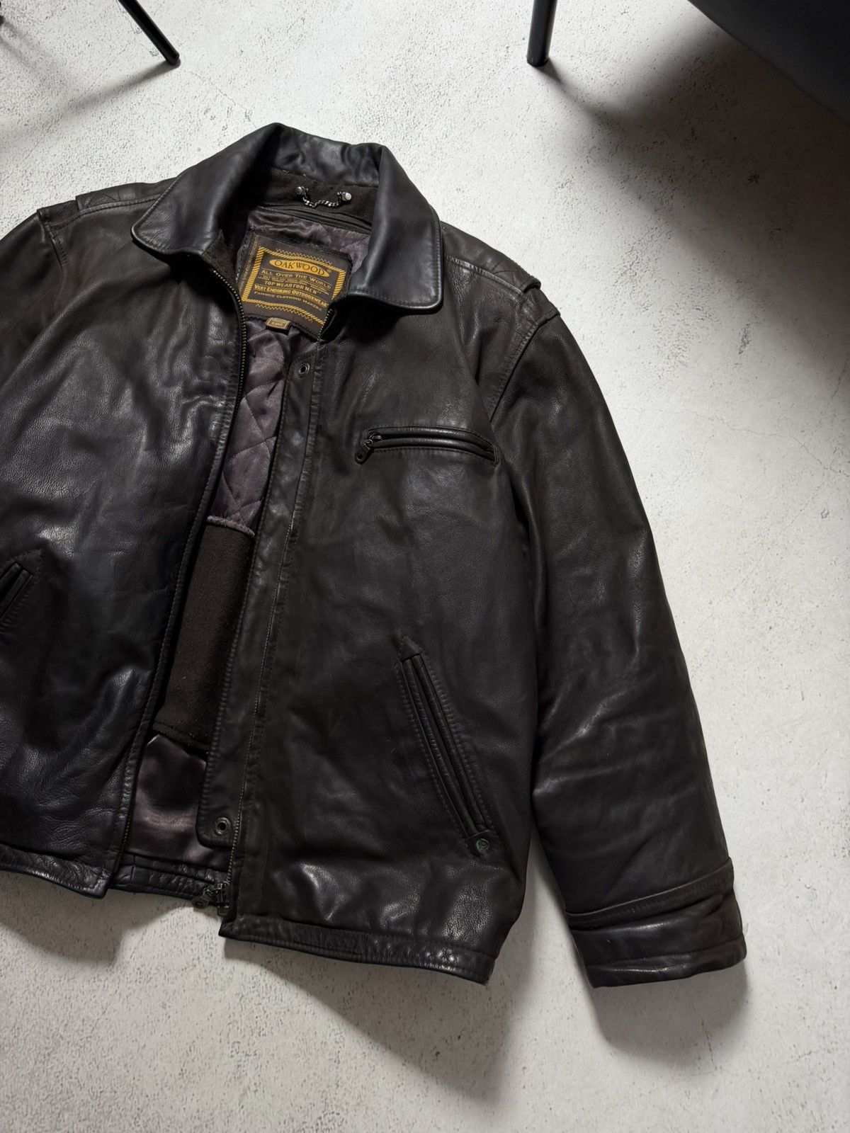 Genuine Leather Oakwood Vintage Real Leather USA Black Jacket Size US XL / EU 56 / 4 - 8 Thumbnail