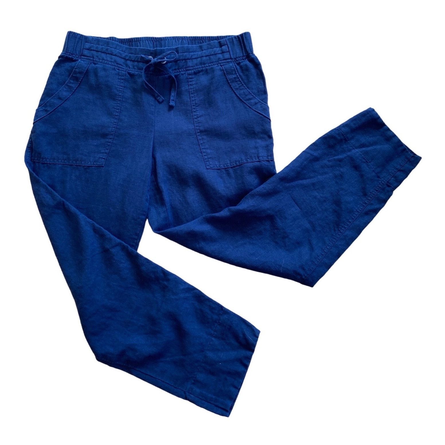Athleta Athleta Linen Ankle Pant’s 10 Navy Blue Lightweight Pockets Size 32" / US 10 / IT 46 - 11 Thumbnail