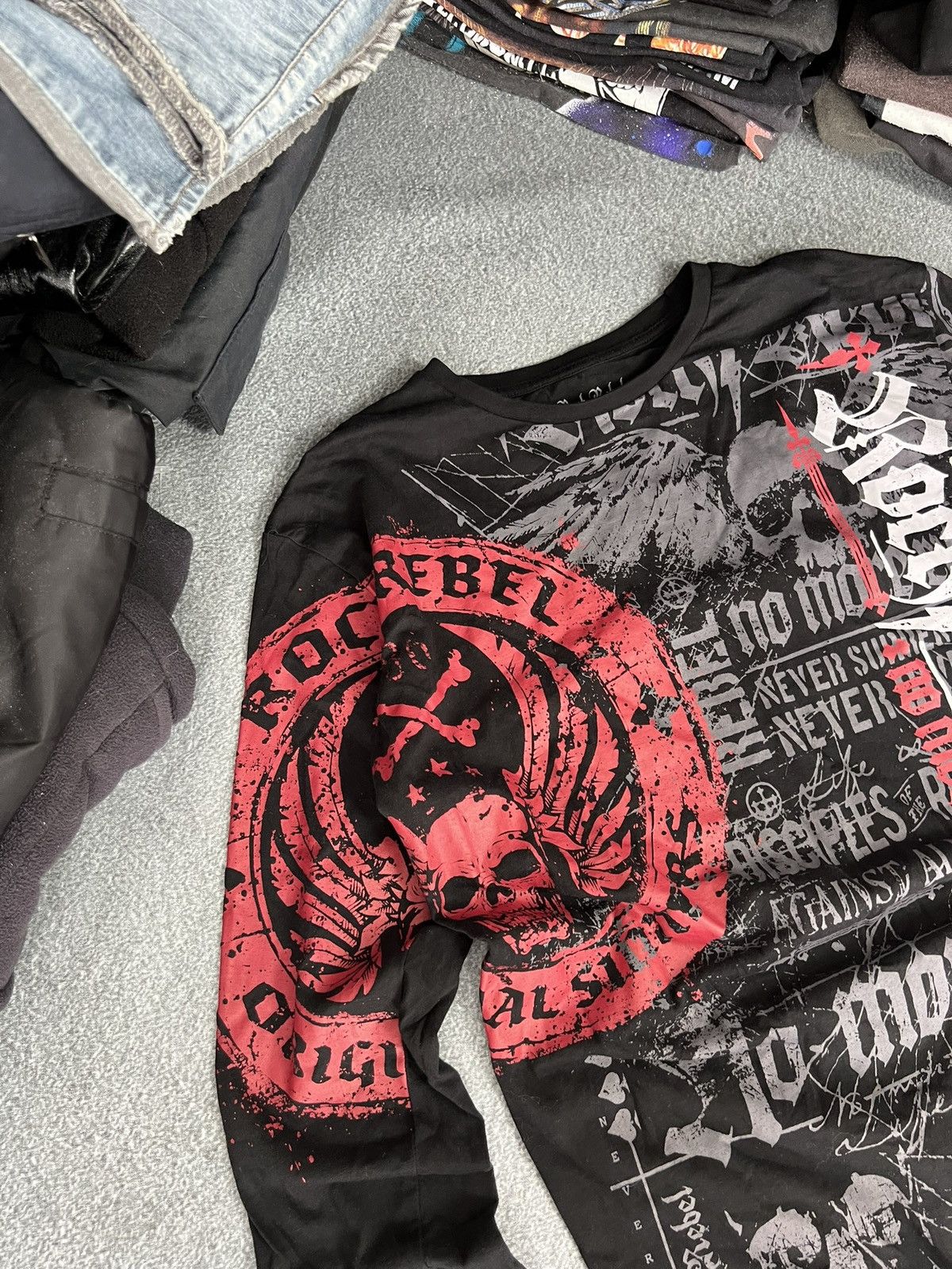 Affliction Y2K affliction style rock rebel long sleeve thermal t-shirt Size US M / EU 48-50 / 2 - 2 Thumbnail