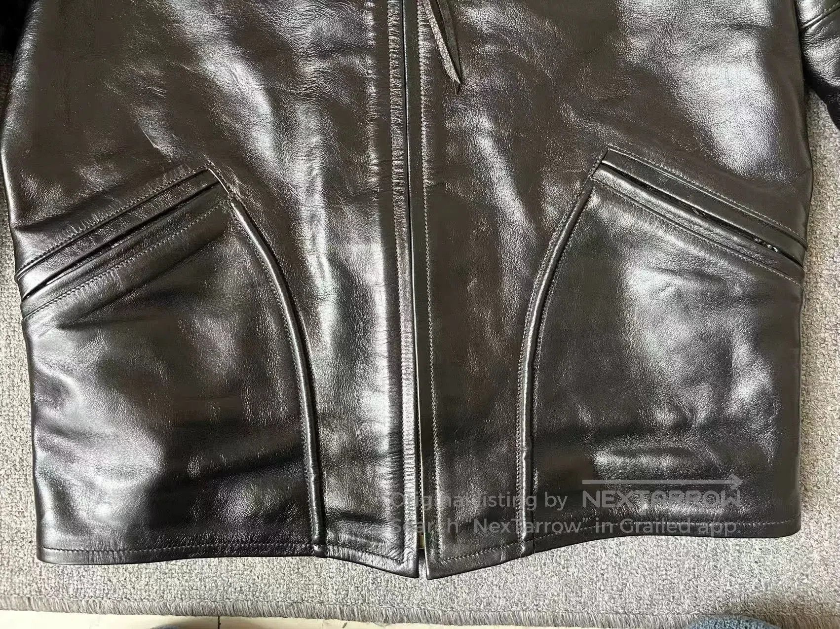 California Republic rare black leather jacket with unique design. Size US XXL / EU 58 / 5 - 4 Thumbnail