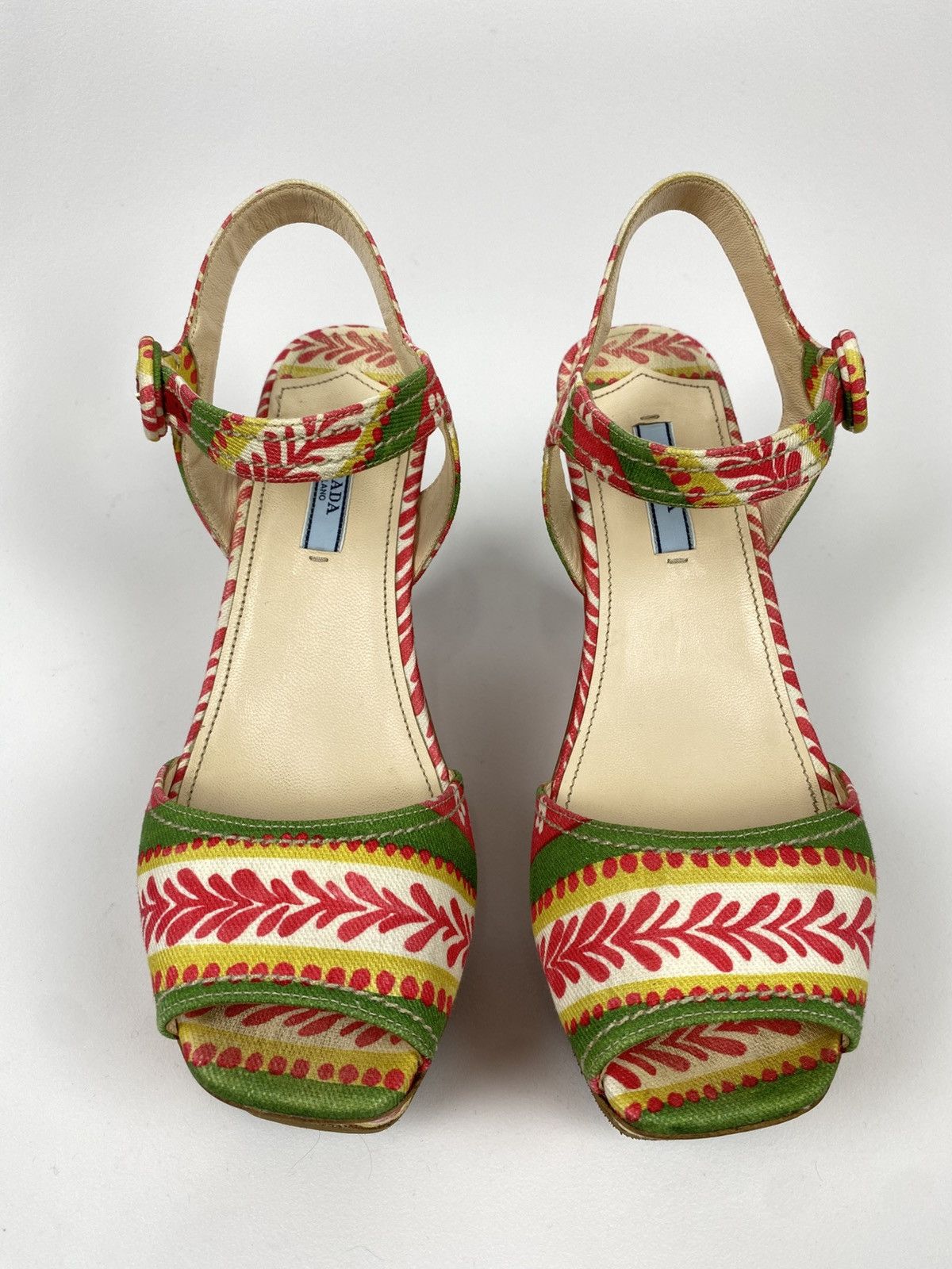 Prada Prada Platform Sandals Cloth Wedges Printed size 38 Size US 8 / IT 38 - 2 Thumbnail
