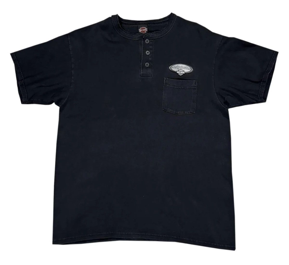 Harley Davidson Vintage Harley Davidson Pocket Henley (Size XL) l Size US XL / EU 56 / 4 - 1 Thumbnail
