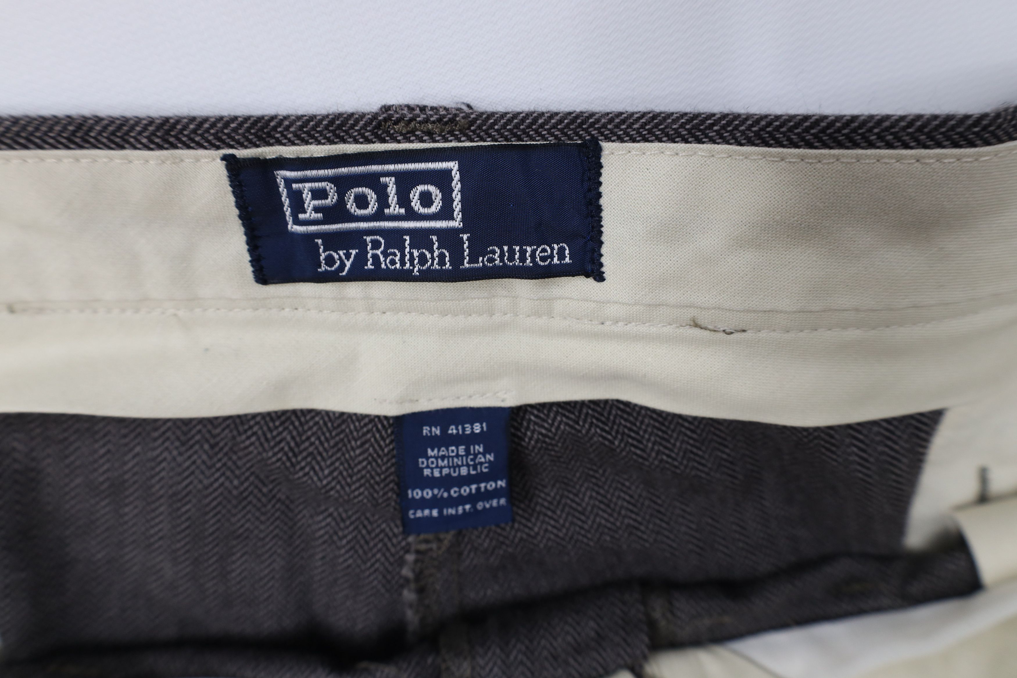 Polo Ralph Lauren Vintage 90s Ralph Lauren Herringbone Wide Leg Chino Pants Size US 42 / EU 58 - 6 Thumbnail