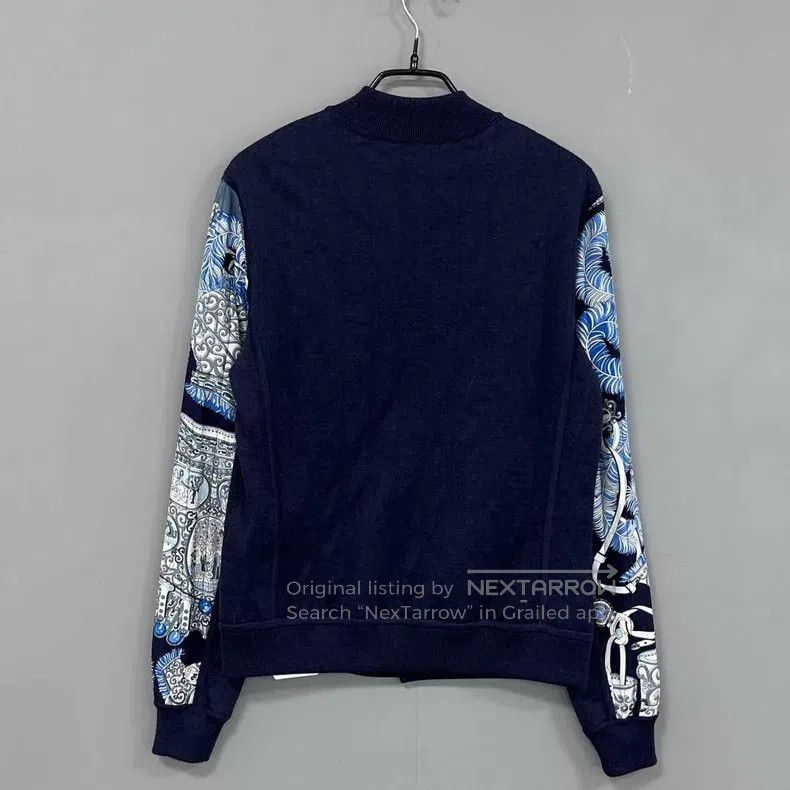 Hermes Hermes Cyan patterned silk blend zippered jacket Size XS / US 0-2 / IT 36-38 - 3 Thumbnail