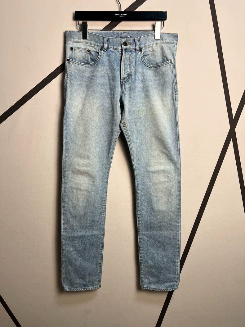 Saint Laurent Paris Saint Laurent Paris 18 Fall/Winter Patch Nubuck Light Blue Size US 32 / EU 48 - 1 Thumbnail