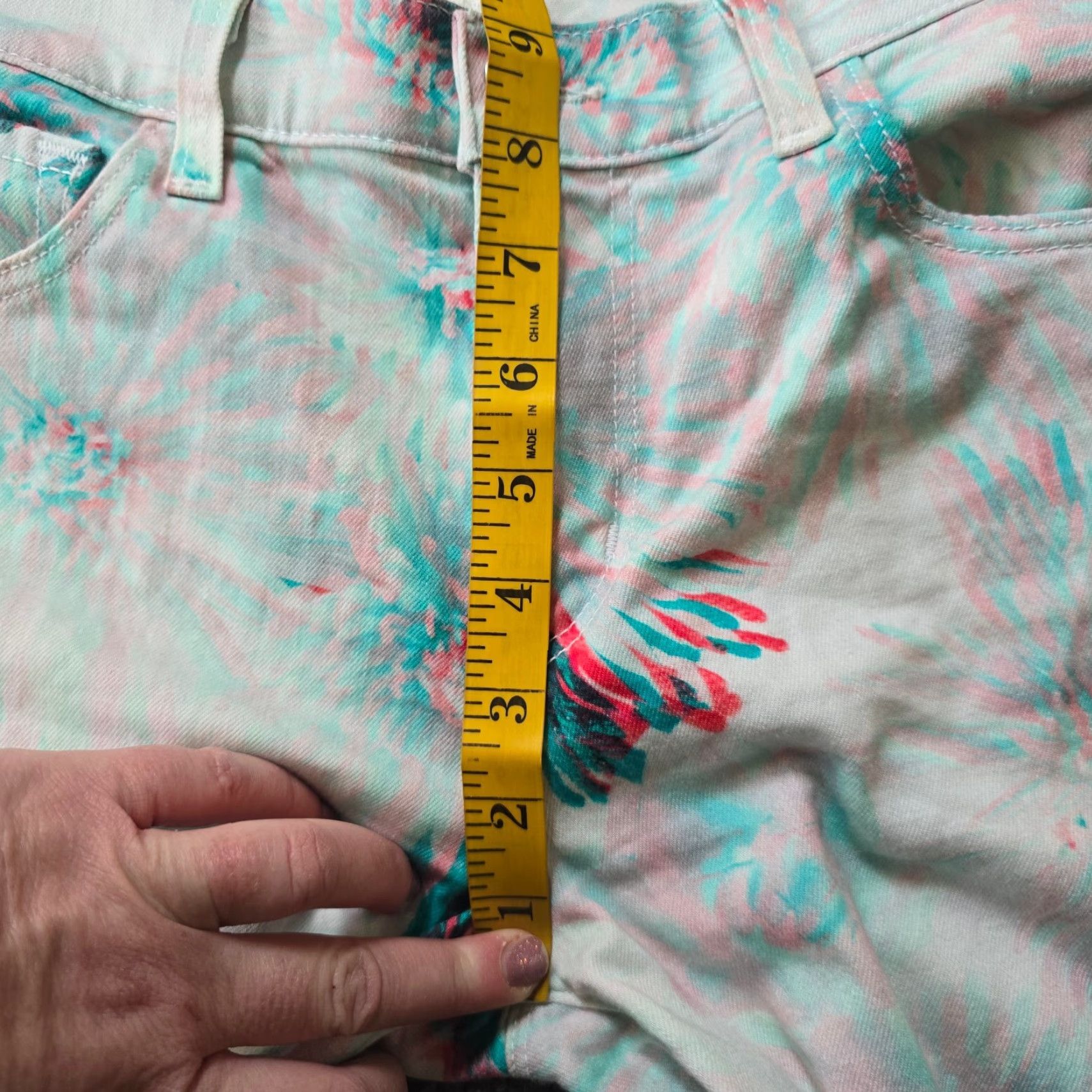 J Brand J Brand Pants Womens 29 White Floral Art To Wear Stretch Skinny Casual Green Twill Cotton Ankle Regular Women Mens Size 29" - 6 Thumbnail