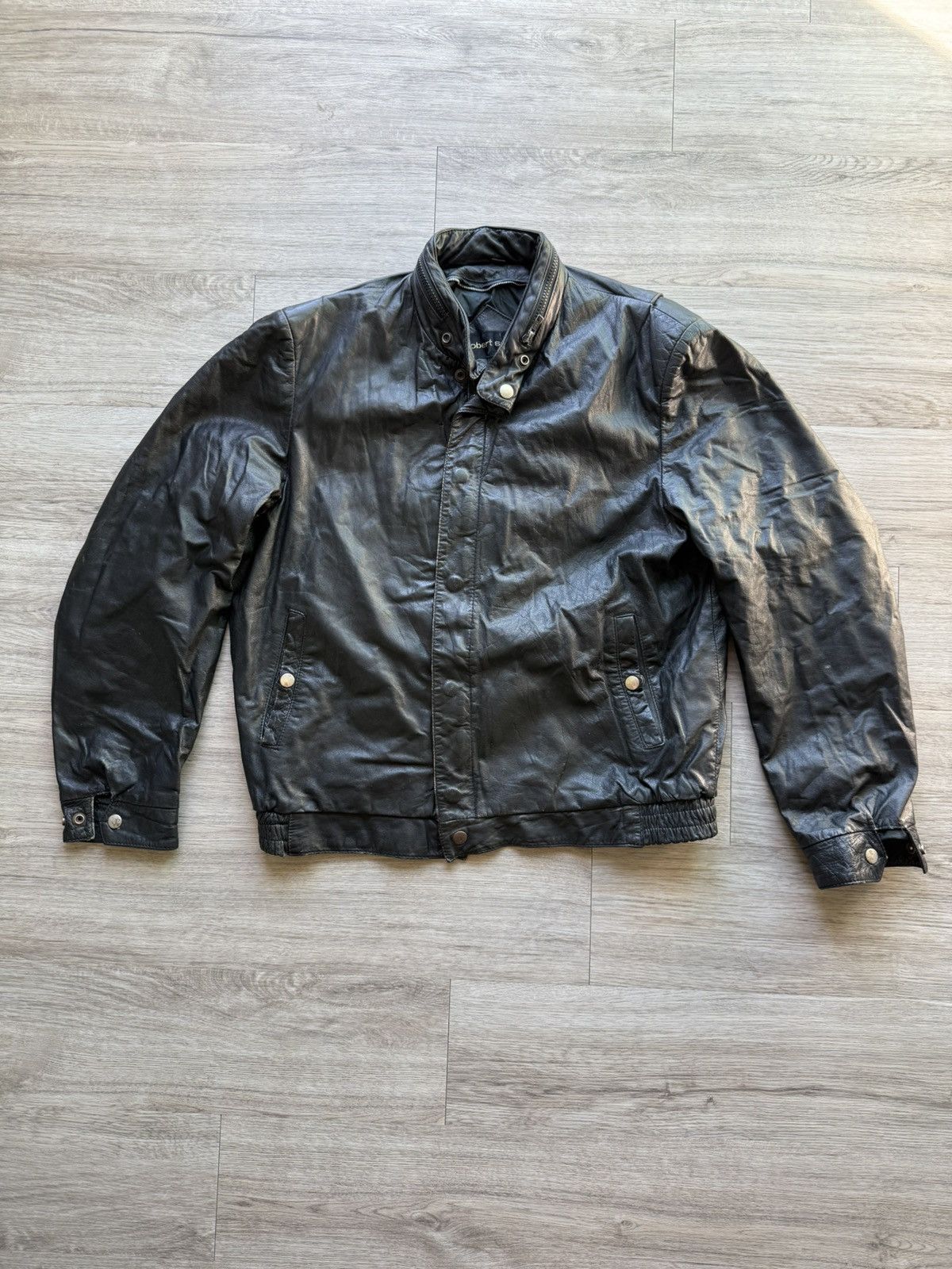 Vintage CRAZY Vintage Cropped Leather Jacket Size US L / EU 52-54 / 3 - 1 Thumbnail