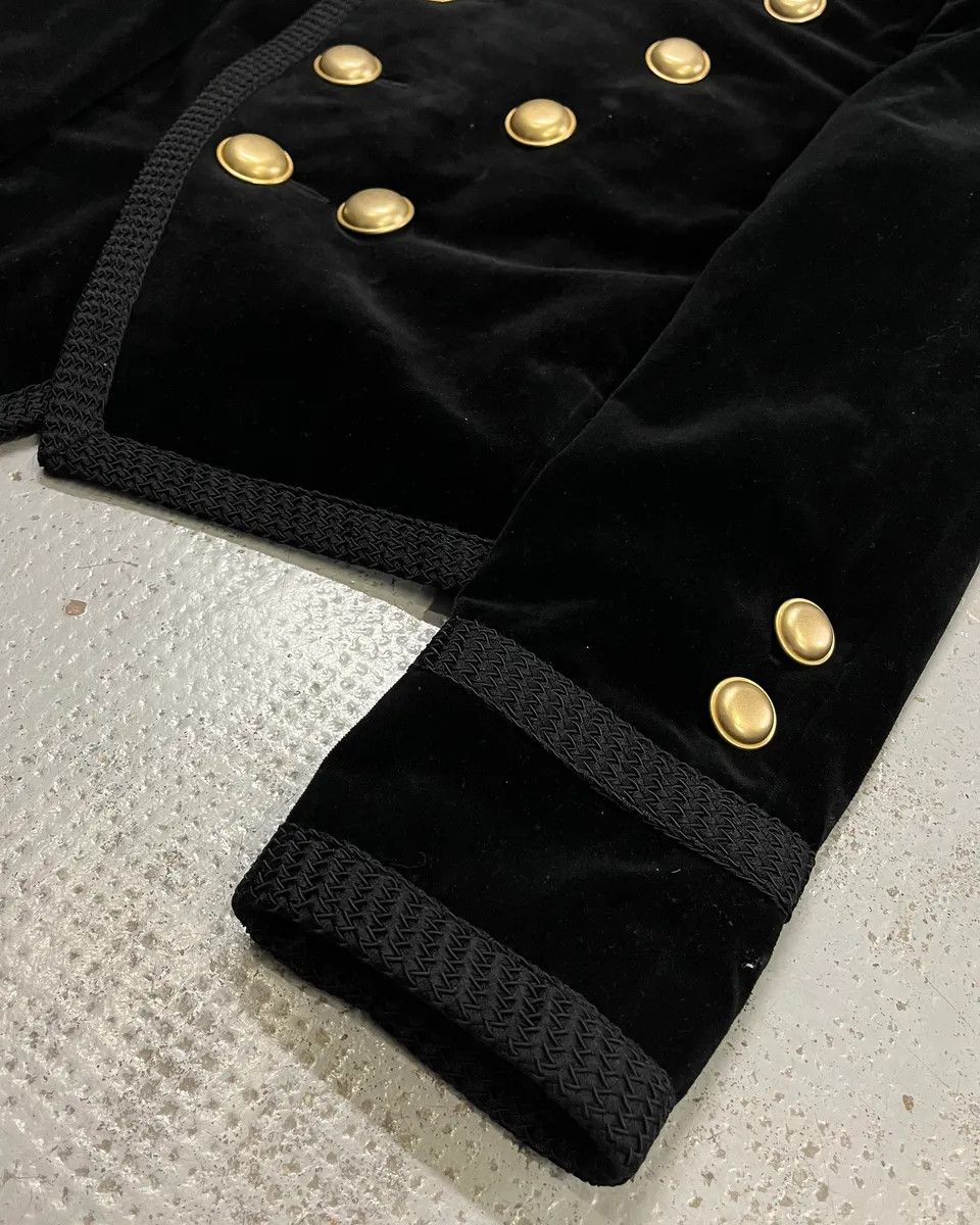 Saint Laurent Paris AW2016 Saint Laurent Officer Gold Buttons Black Velvet Jacket Size M / US 6-8 / IT 42-44 - 6 Thumbnail