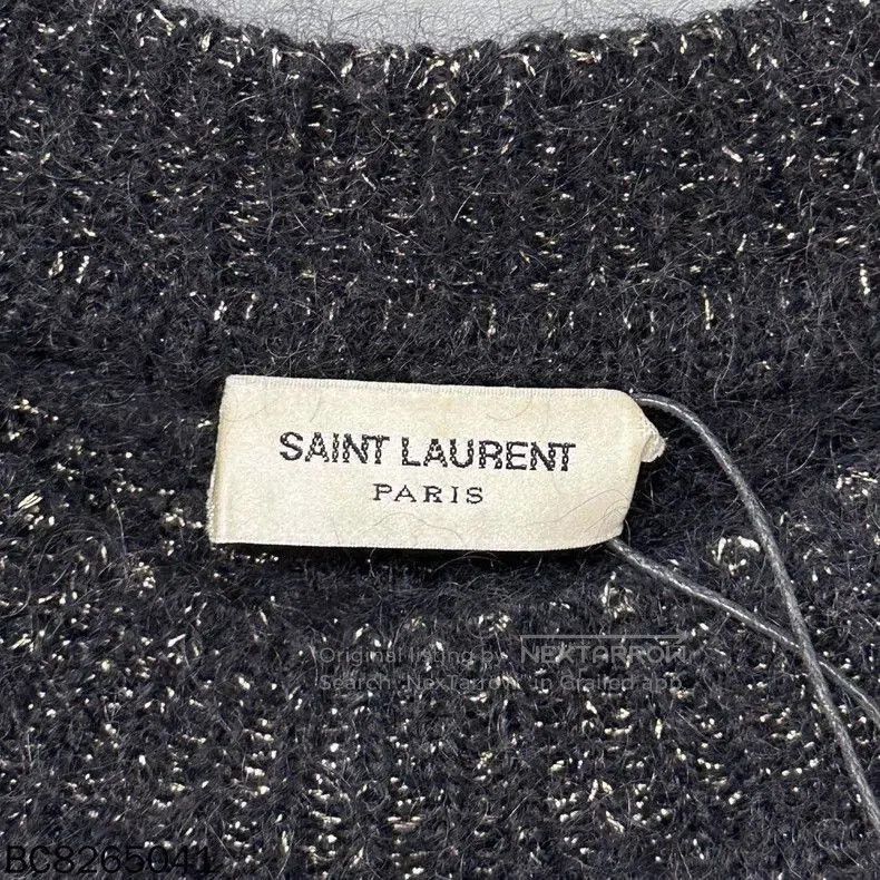 Saint Laurent Paris Tiger Stripe Gold Thread Sweater. Size US M / EU 48-50 / 2 - 5 Thumbnail