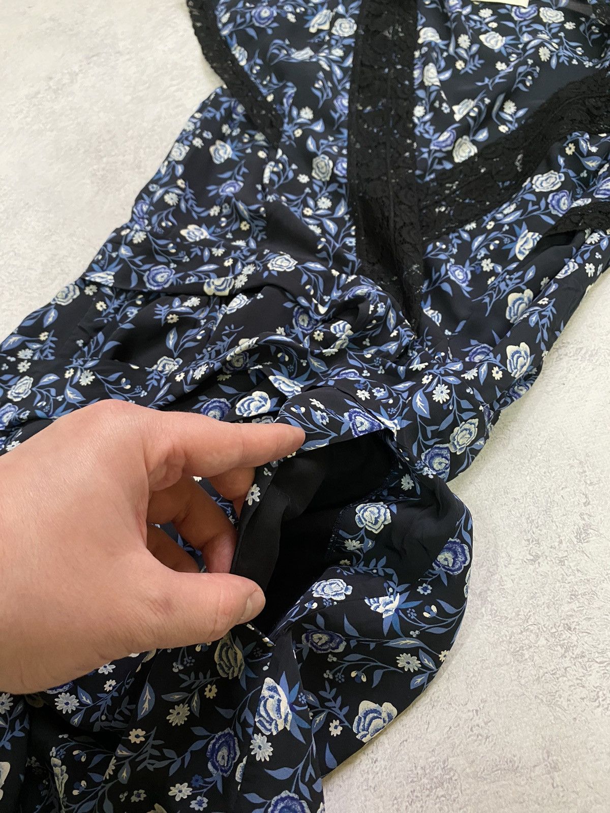 Sandro Sandro Womens Floral Blue Playsuit Size 36 Size XS / US 0-2 / IT 36-38 - 12 Thumbnail
