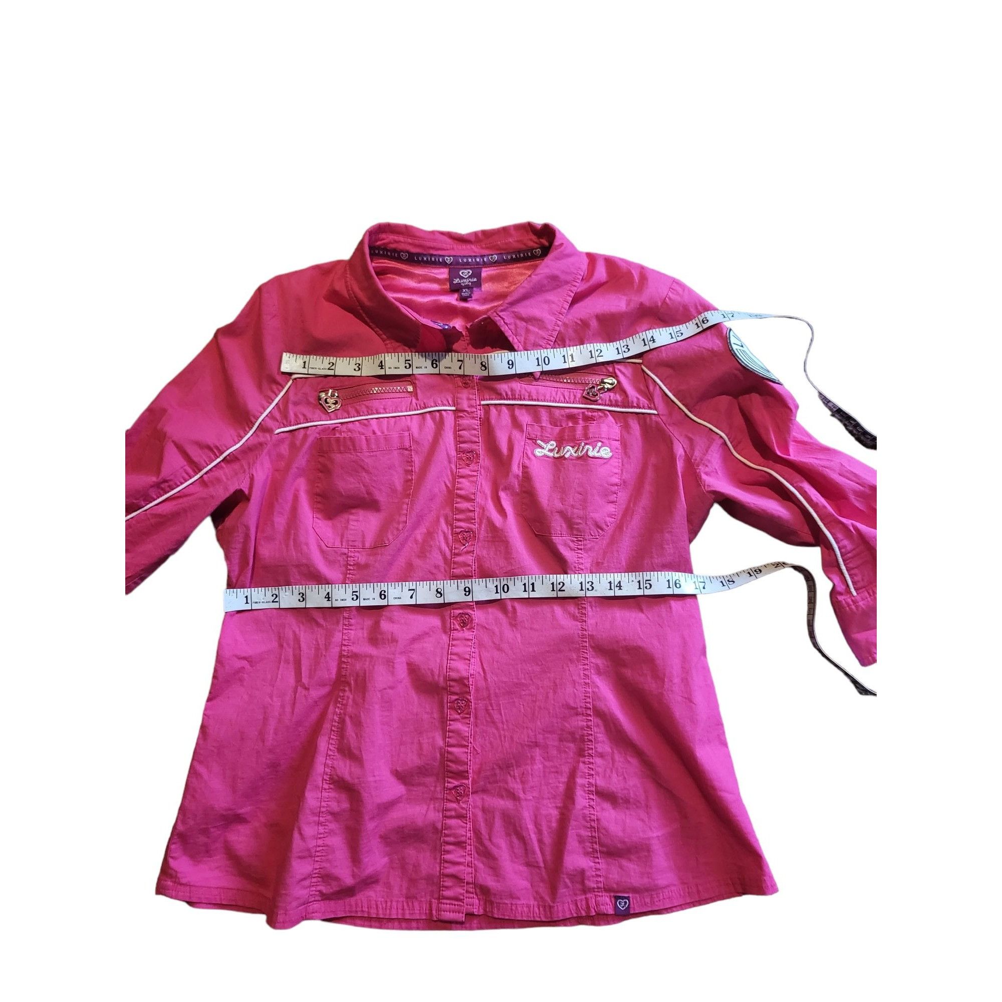 Luxire Luxirie Pink Button Down Shirt Women Sz XL Long Sleeve Colla Size XL / US 12-14 / IT 48-50 - 4 Thumbnail