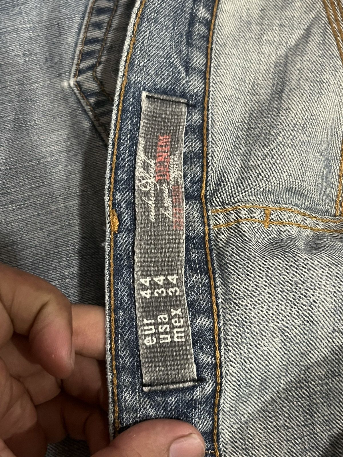 Le Grande Bleu (L.G.B.) ⚡️Distressed⚡️Zara Destroy Grunge Style Blue Washed Flare Jean Size US 34 / EU 50 - 19 Thumbnail