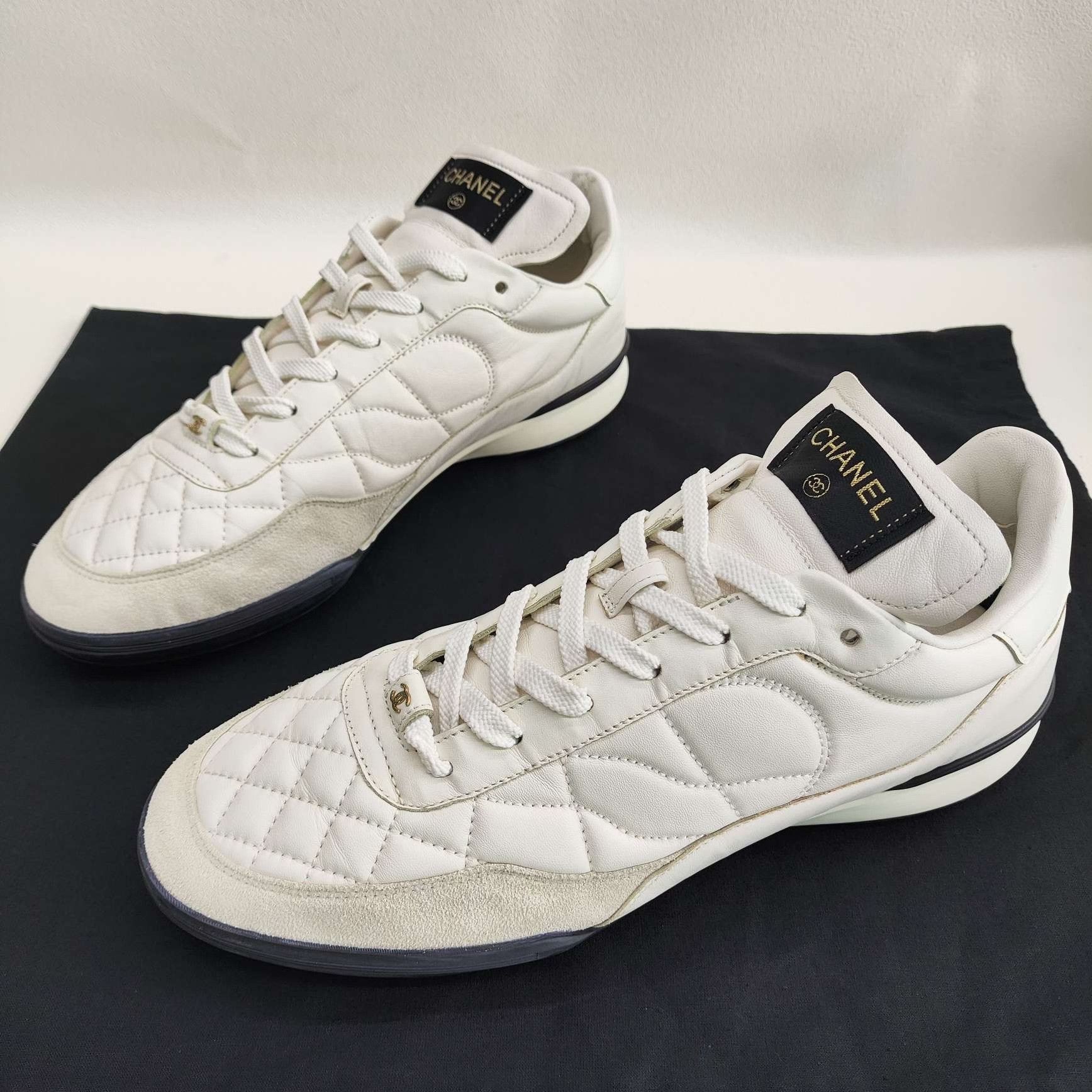 Chanel Chanel Leather White Lowtop Sneakers 9 Men Size US 9 / EU 42 - 1 Thumbnail
