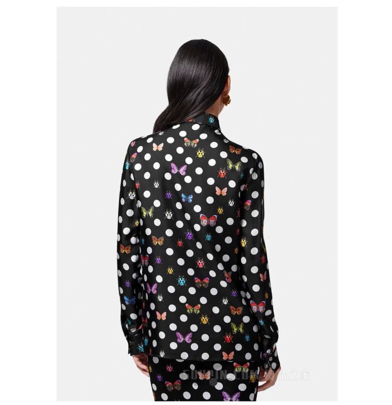 Versace Versace Casual fashion lapel butterfly-embellished silk sh Size S / US 4 / IT 40 - 5 Thumbnail