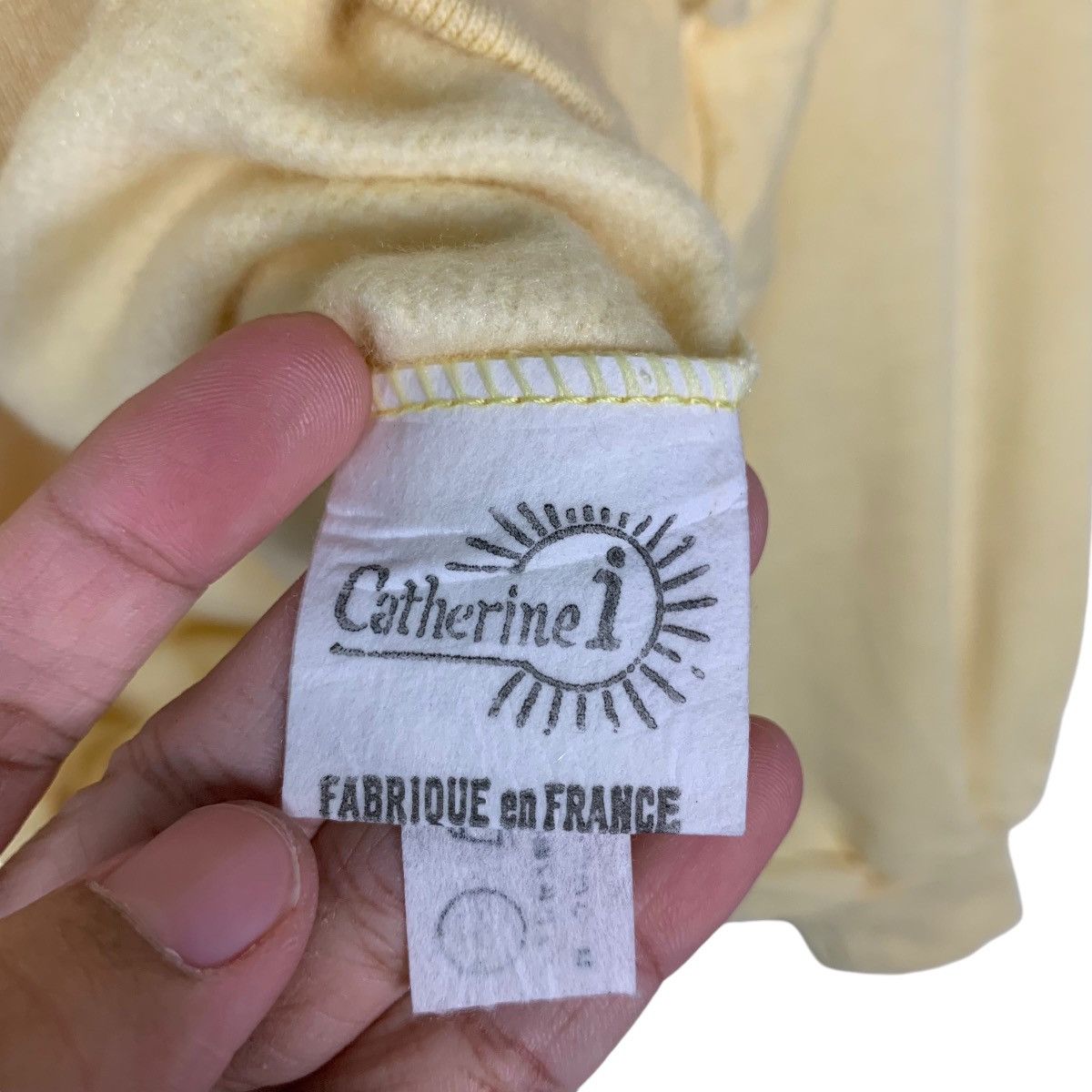 Japanese Brand 80’s CATHERINE Made in France Yellow Sweatshirt #1540-C69 Size M / US 6-8 / IT 42-44 - 12 Thumbnail