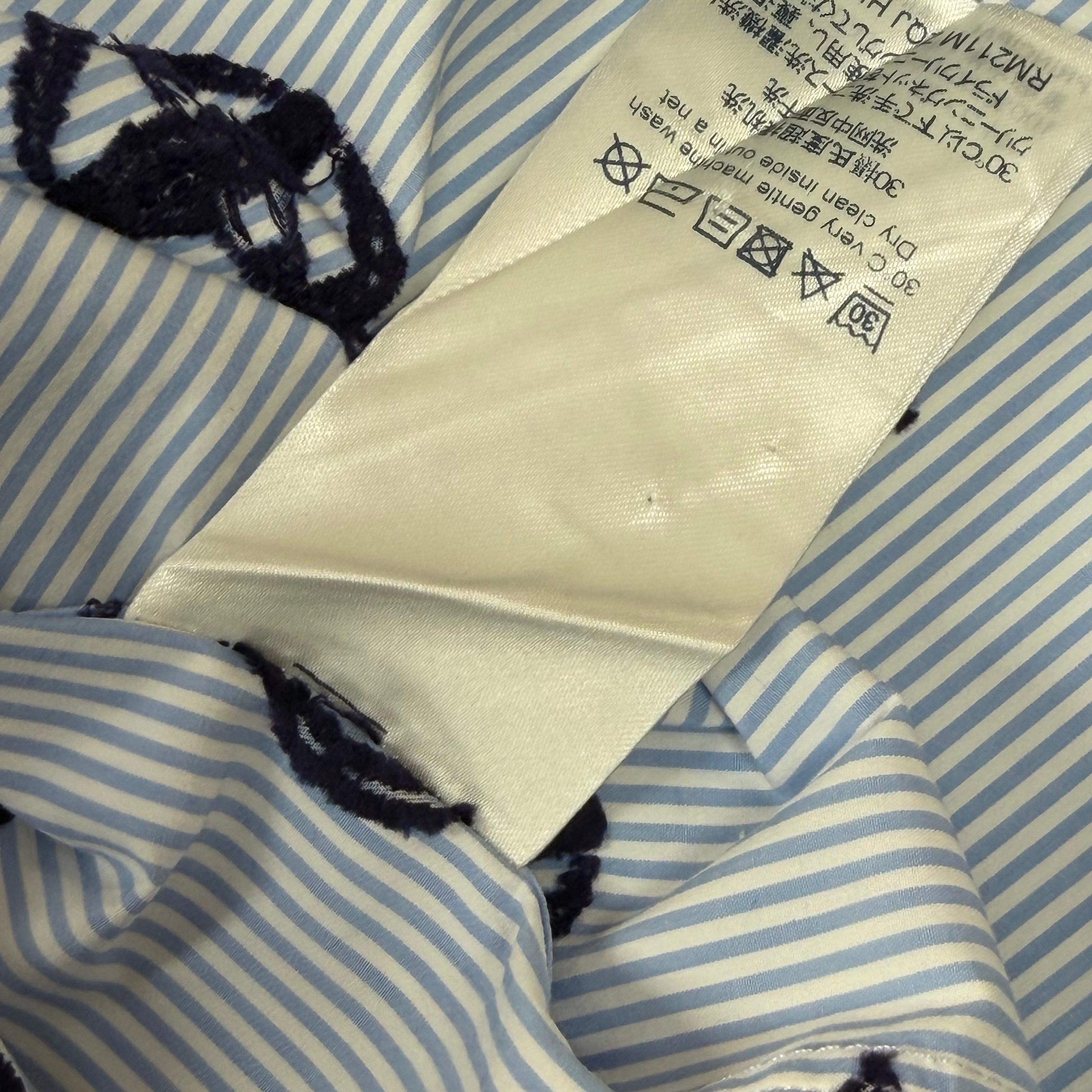 Louis Vuitton Louis Vuitton Monogram Placed Graphic Striped Shirt M Size US M / EU 48-50 / 2 - 8 Thumbnail