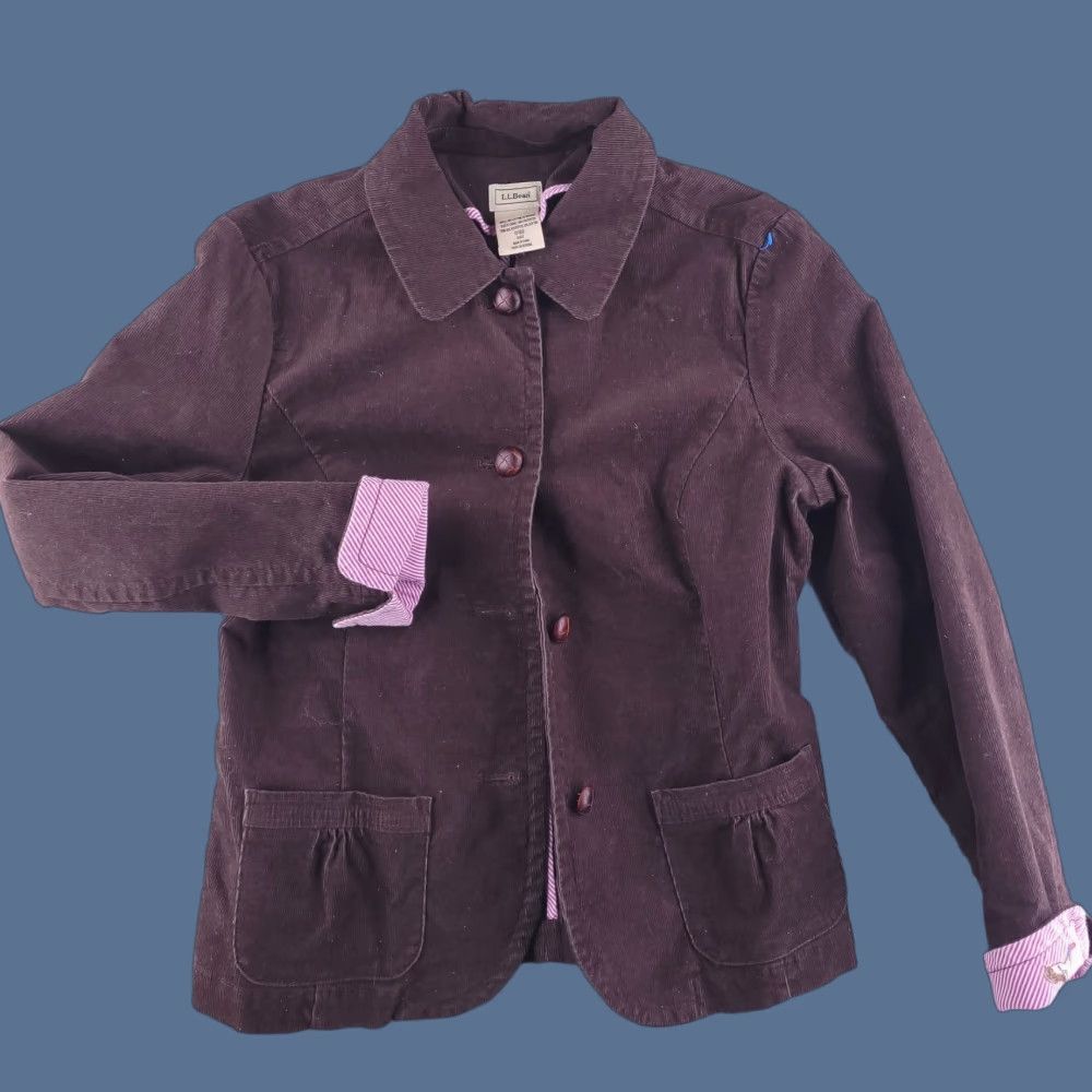 Vintage LL Bean Jacket Womens 12 Brown Corduroy Button Size XL / US 12-14 / IT 48-50 - 1 Thumbnail