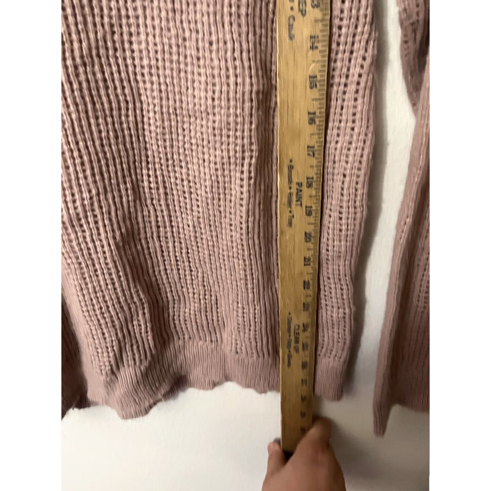 Gap Gap Pink Crochet Knit Pullover Sweater - Long Sleeve, V-Neck, Acrylic Size Large, Women Clothing, Casual Knitwear, Regular Fit Size L / US 10 / IT 46 - 4 Thumbnail