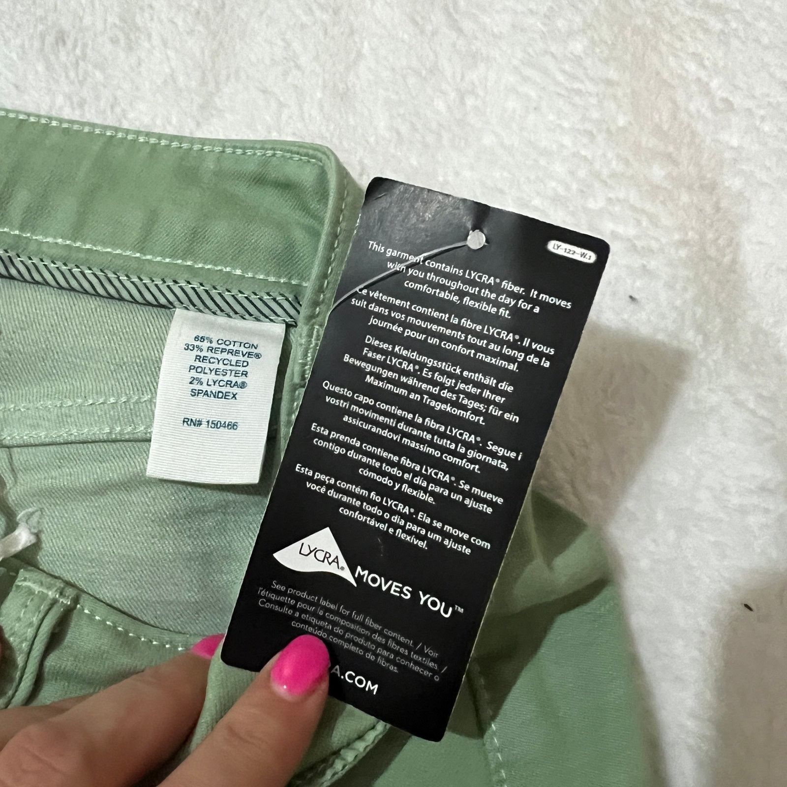 Other Light Green Lycra Stretchy 5 Pocket Mid Rise Shorts Size 28" / US 6 / IT 42 - 5 Thumbnail