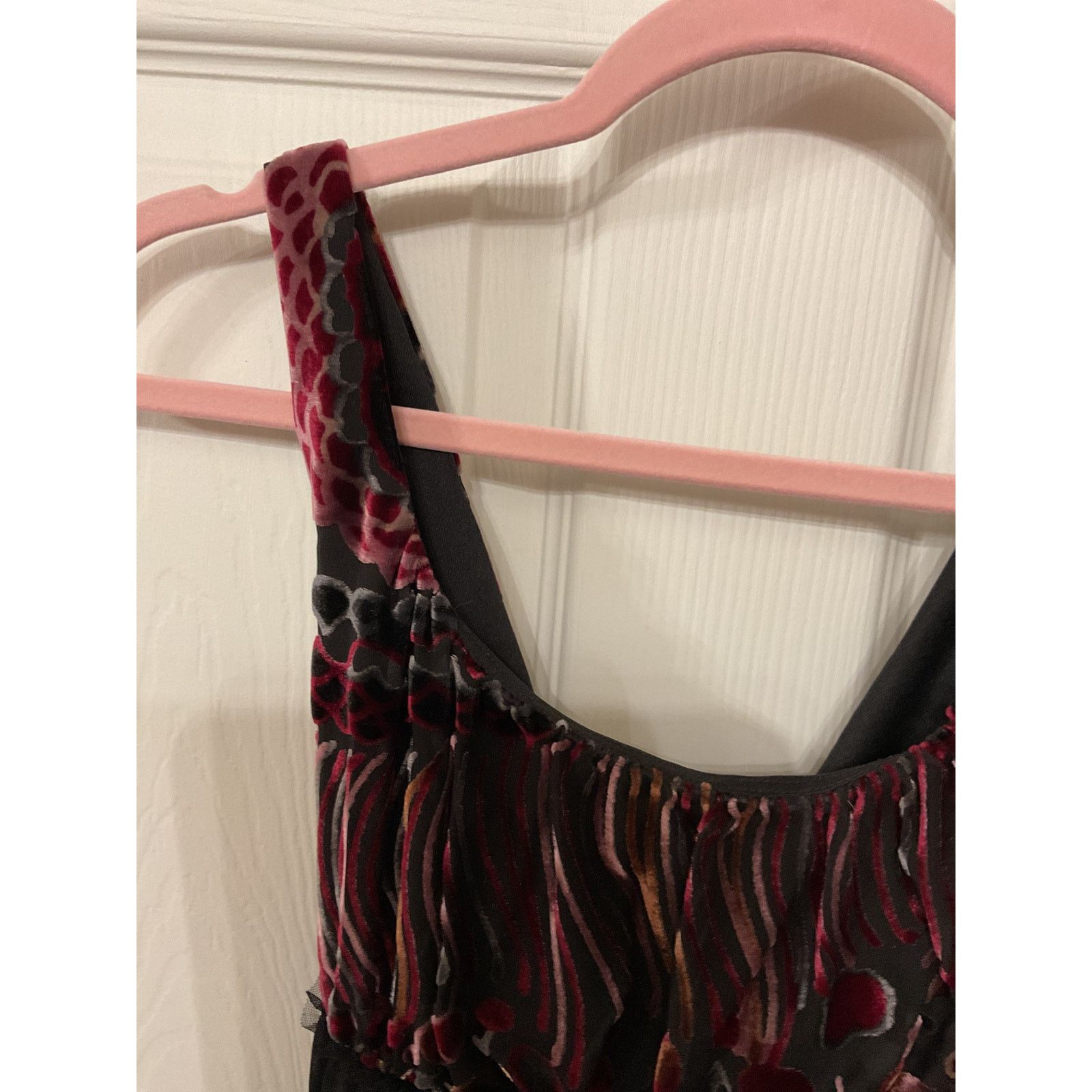 Anthropologie Weston Wear Silk Velvet Y2K Babydoll Top Rhinestone Accent,S Size S / US 4 / IT 40 - 3 Thumbnail