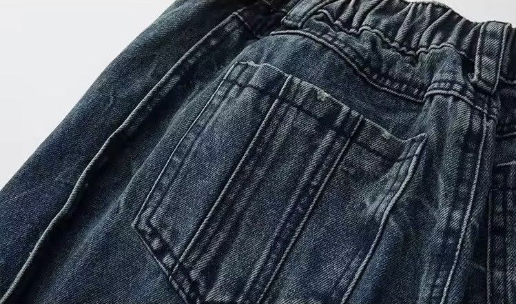 Japanese Brand Washed Blue Stacked Bagy Jeans Size US 34 / EU 50 - 8 Thumbnail