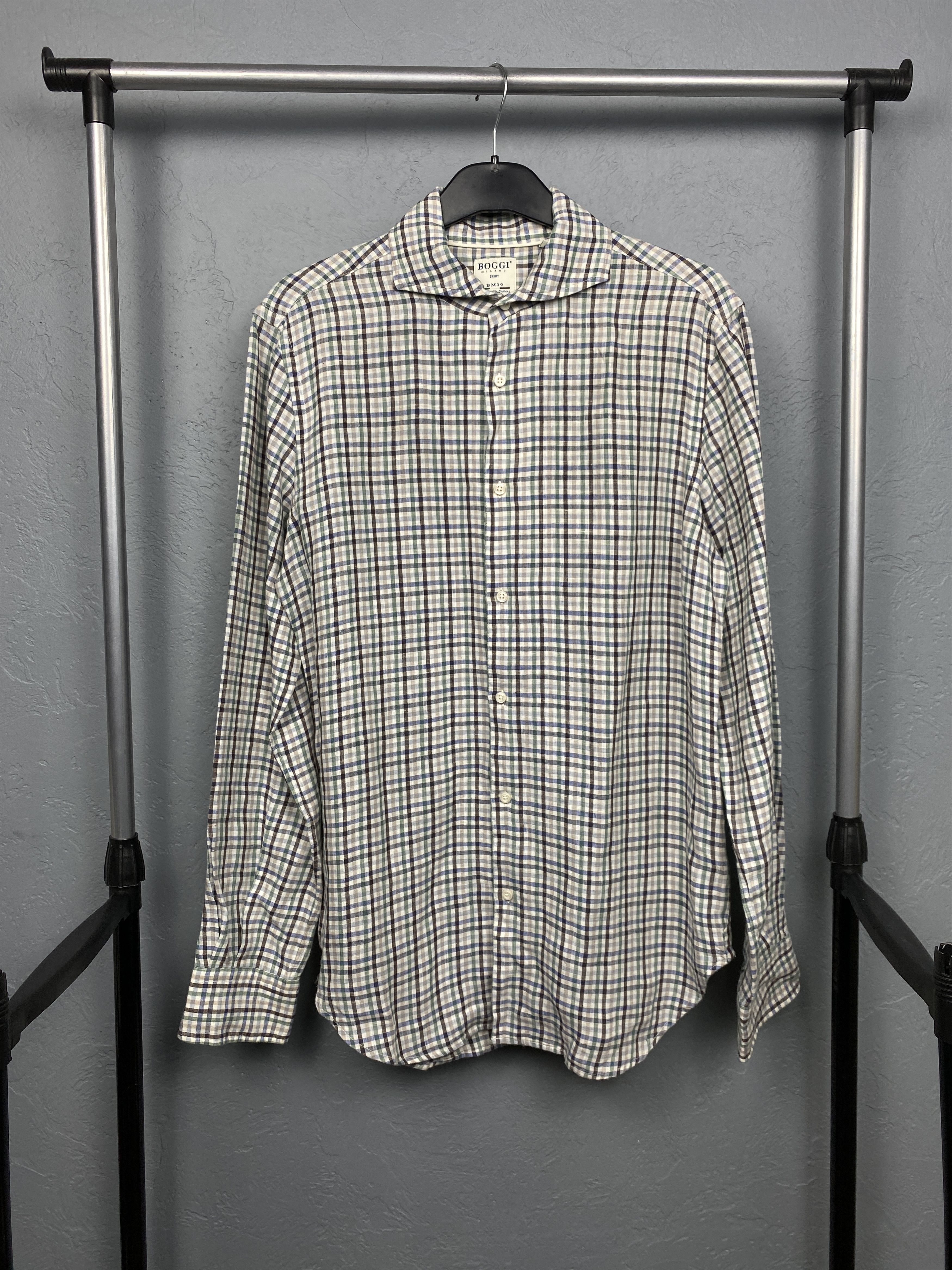 Boggi Boggi Milano Mens Long Sleeve LINEN Shirt Size US M / EU 48-50 / 2 - 1 Thumbnail