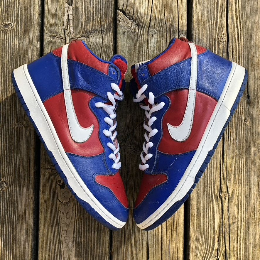 Nike 2003 Dunk High Clippers Red Royal 305287 411 Vintage Size US 13 / EU 46 - 2 Thumbnail