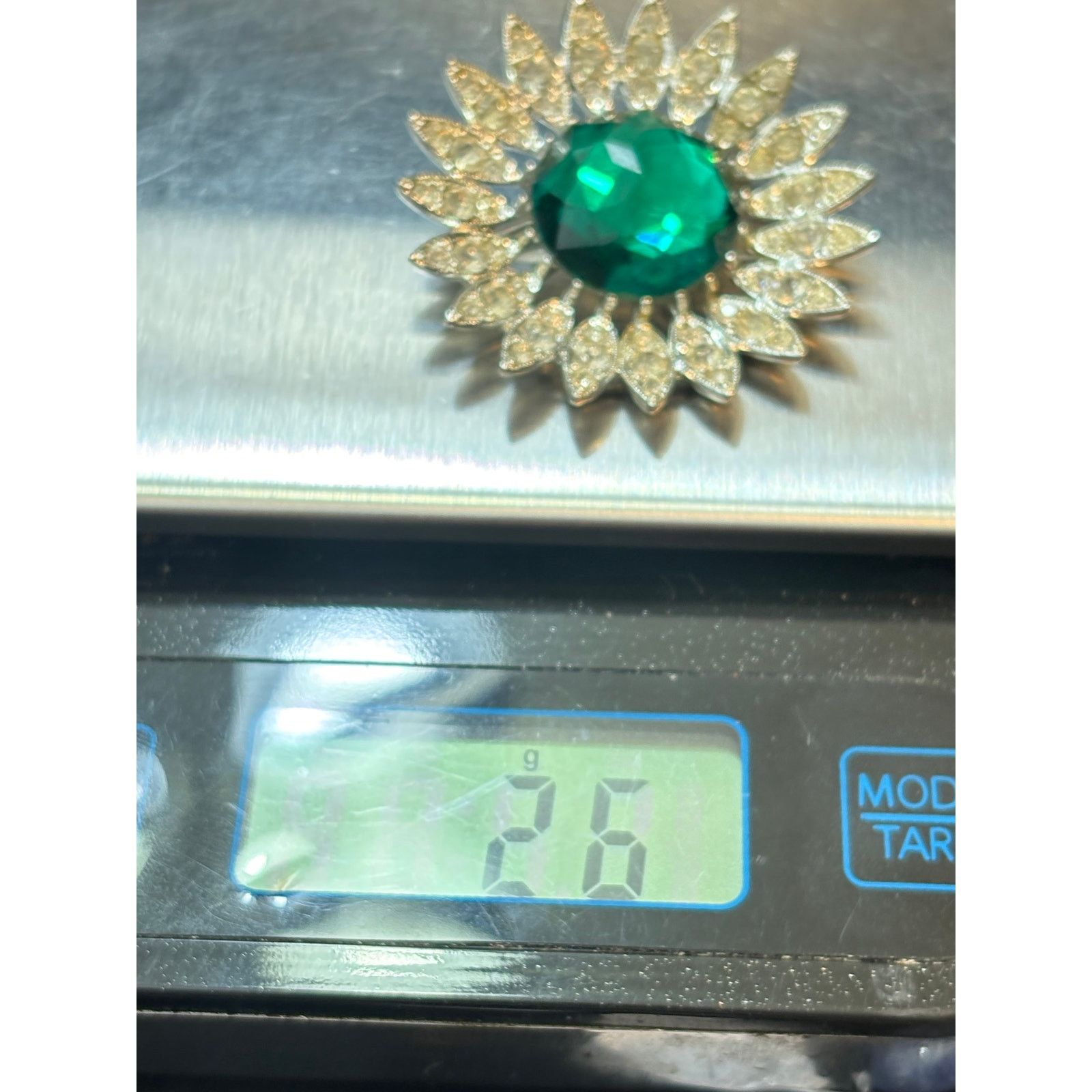 Other Vintage Sarah Coventry Green Rhinestone Floral Brooch Size ONE SIZE - 5 Thumbnail