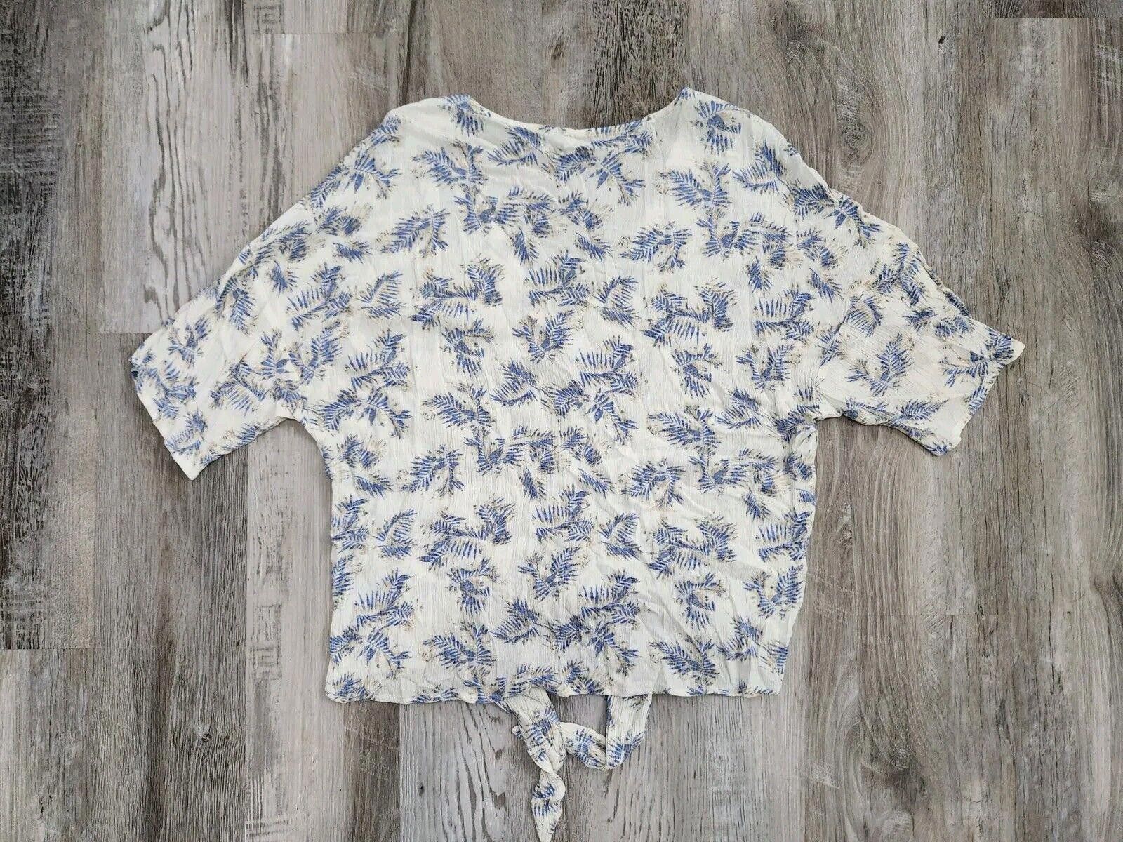 Designer Willow And Root Top Small Tie Front Short Sleeve hippie boho Size S / US 4 / IT 40 - 2 Thumbnail
