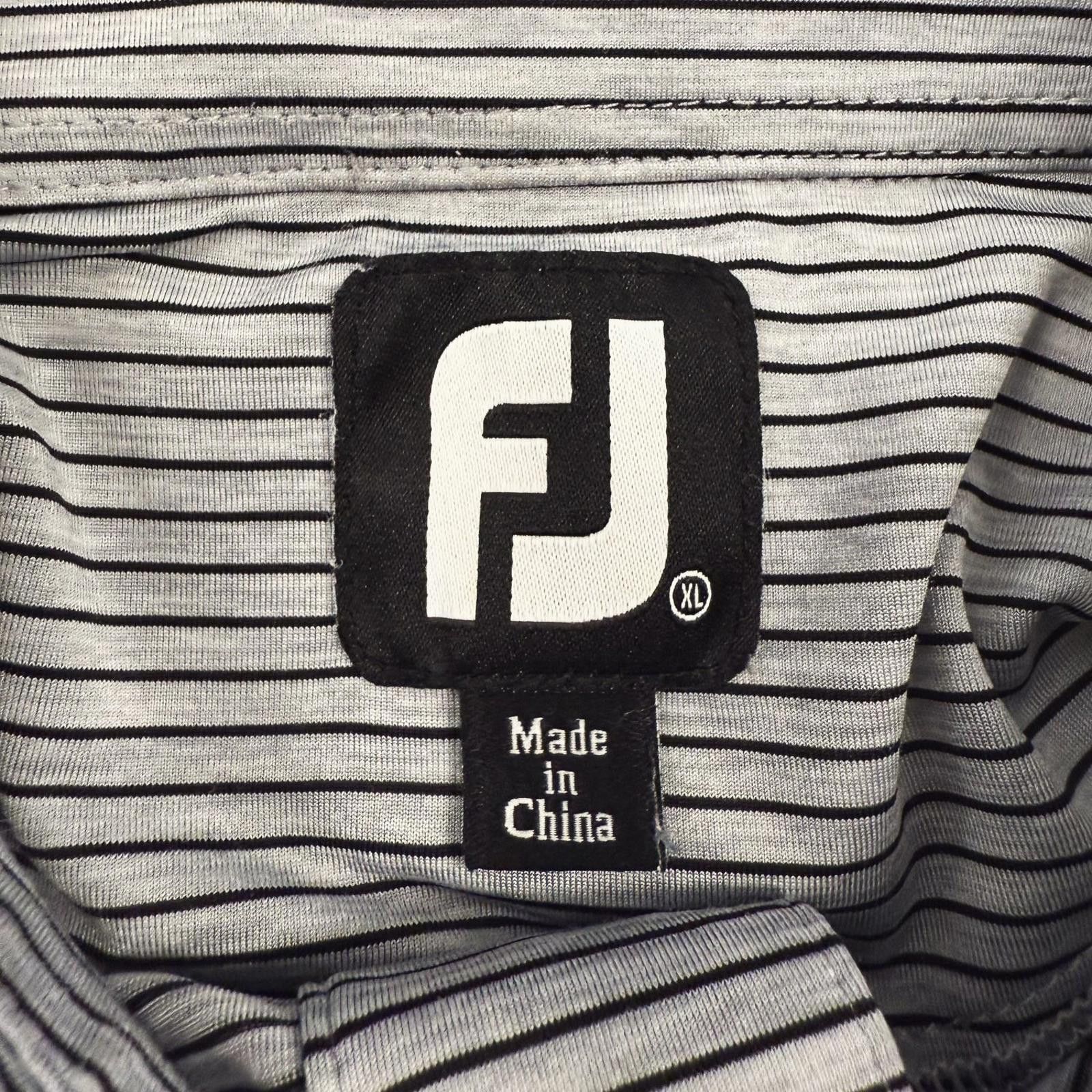 Footjoy FootJoy Golf Polo Shirt Mens XL Striped Stretch FJ Logo Size ONE SIZE - 6 Thumbnail