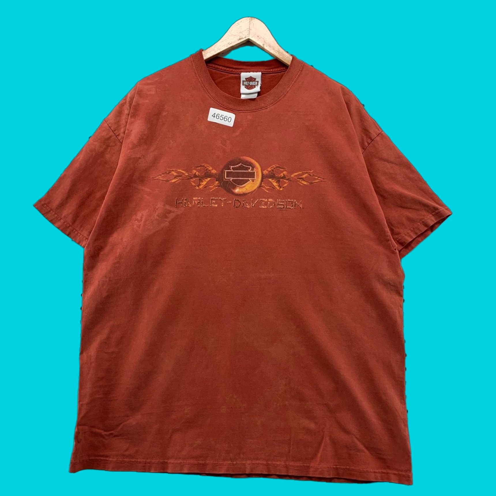 Harley Davidson Harley-Davidson Flame Shirt Mens 2XL Faded Orange Tribal St Charles Il Regular T-Shirt Cotton Graphic Print Vintage Mens Size US XXL / EU 58 / 5 - 1 Thumbnail
