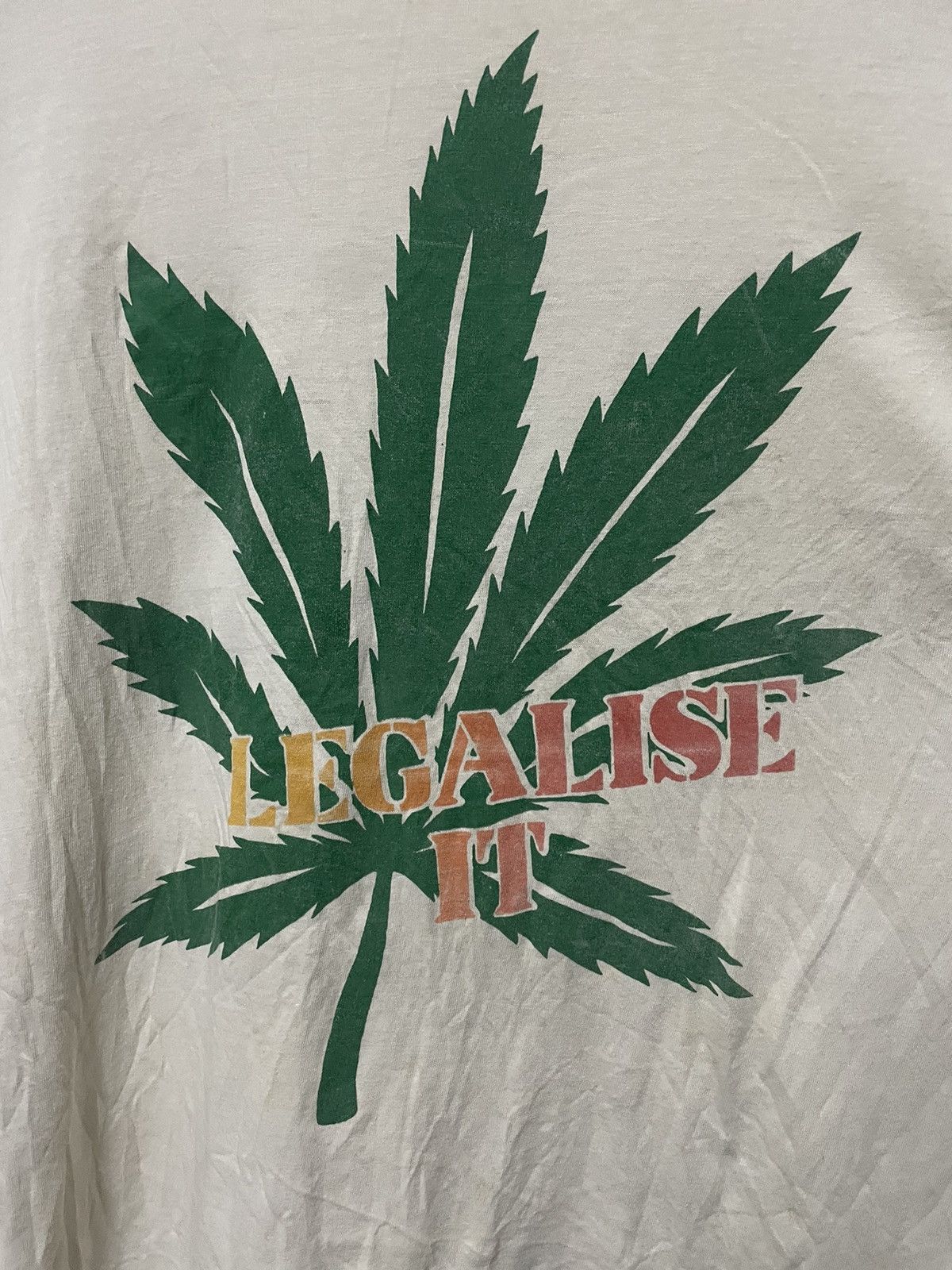 Band Tees × Vintage Vintage 90s Legalise It Smoke Weed 90s T Shirt Marijuana Tee Size US XL / EU 56 / 4 - 3 Thumbnail