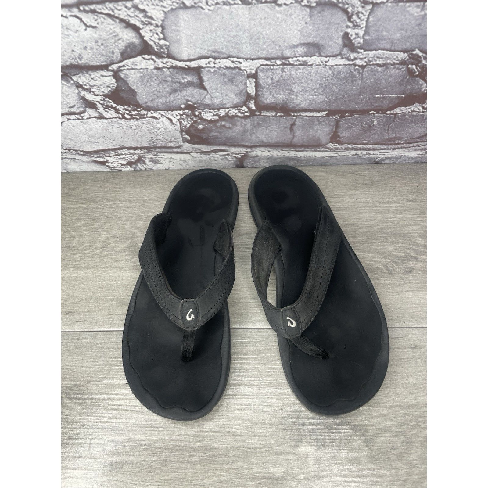 Olukai Olukai Ohana Black Synthetic Flip Flop Thong Beach Sandals W Size US 8 / IT 38 - 14 Thumbnail