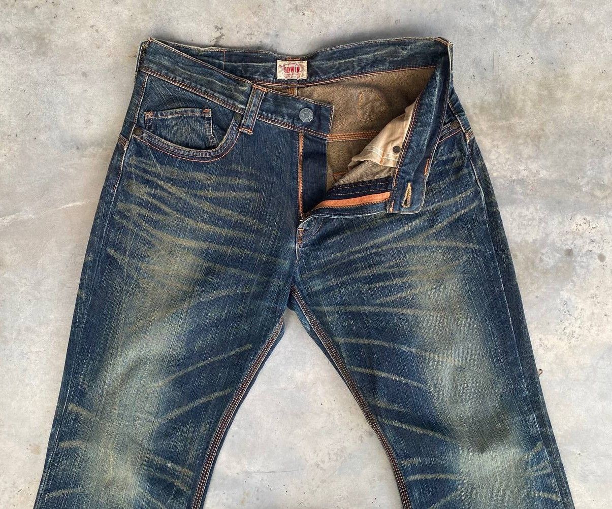 Edwin × Vintage FLARE EDWIN EXCLUSIVE GHOST CLAWMARK BUCKLE BACK BJ03-42 Size US 34 / EU 50 - 9 Thumbnail