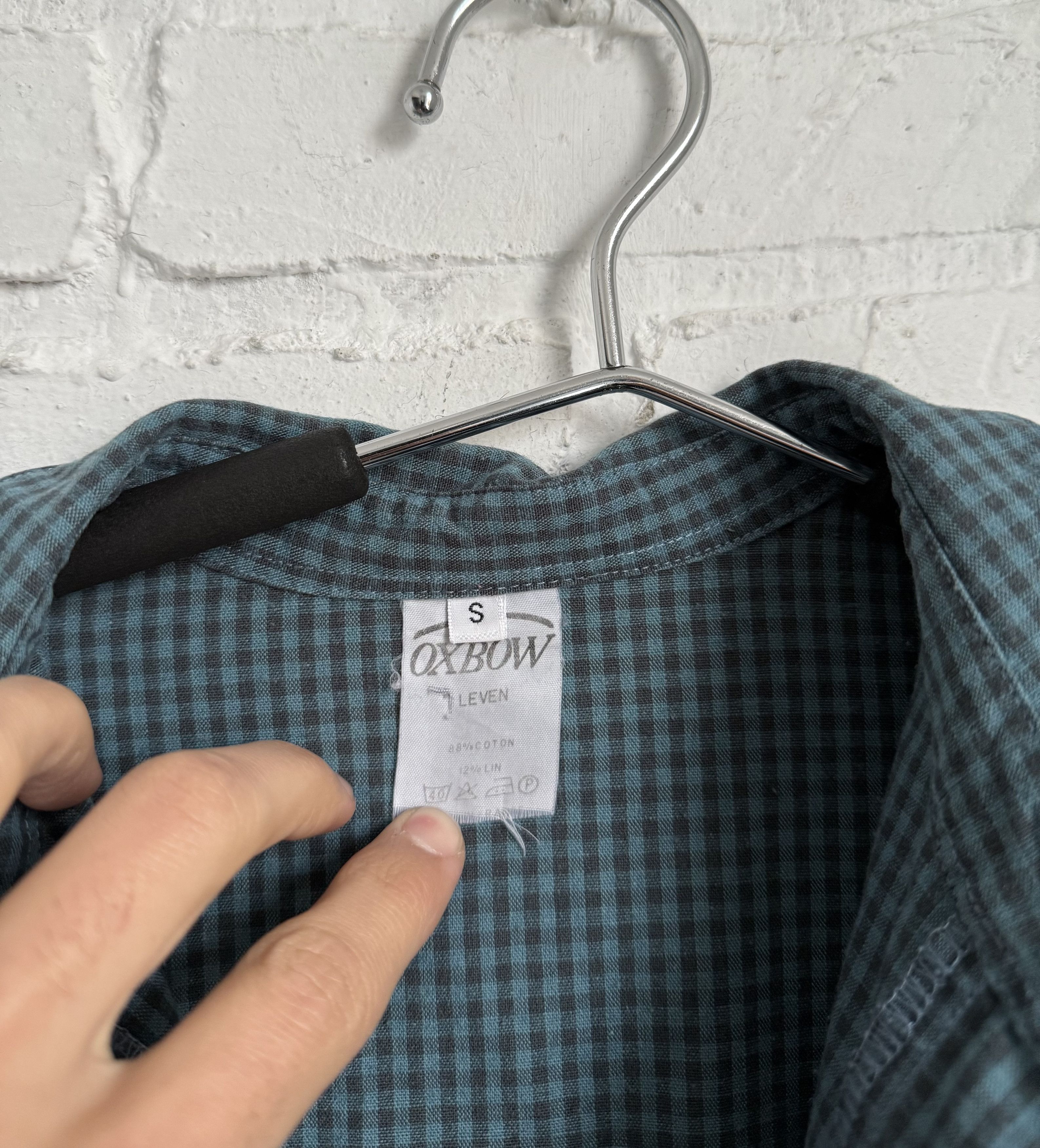 Oxbow Vintage 80s OXBOW linen checked short sleeve shirt Size US M / EU 48-50 / 2 - 2 Thumbnail