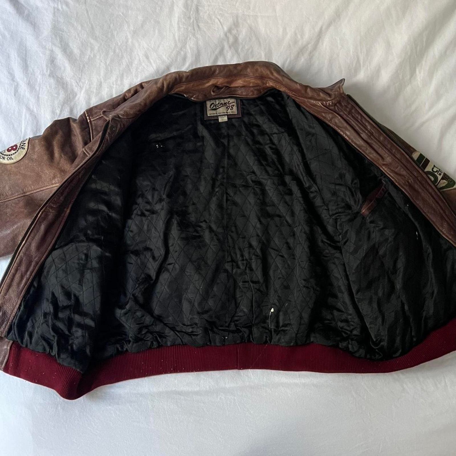 Other Brown leather varsity bomber jacket Size US XL / EU 56 / 4 - 5 Thumbnail