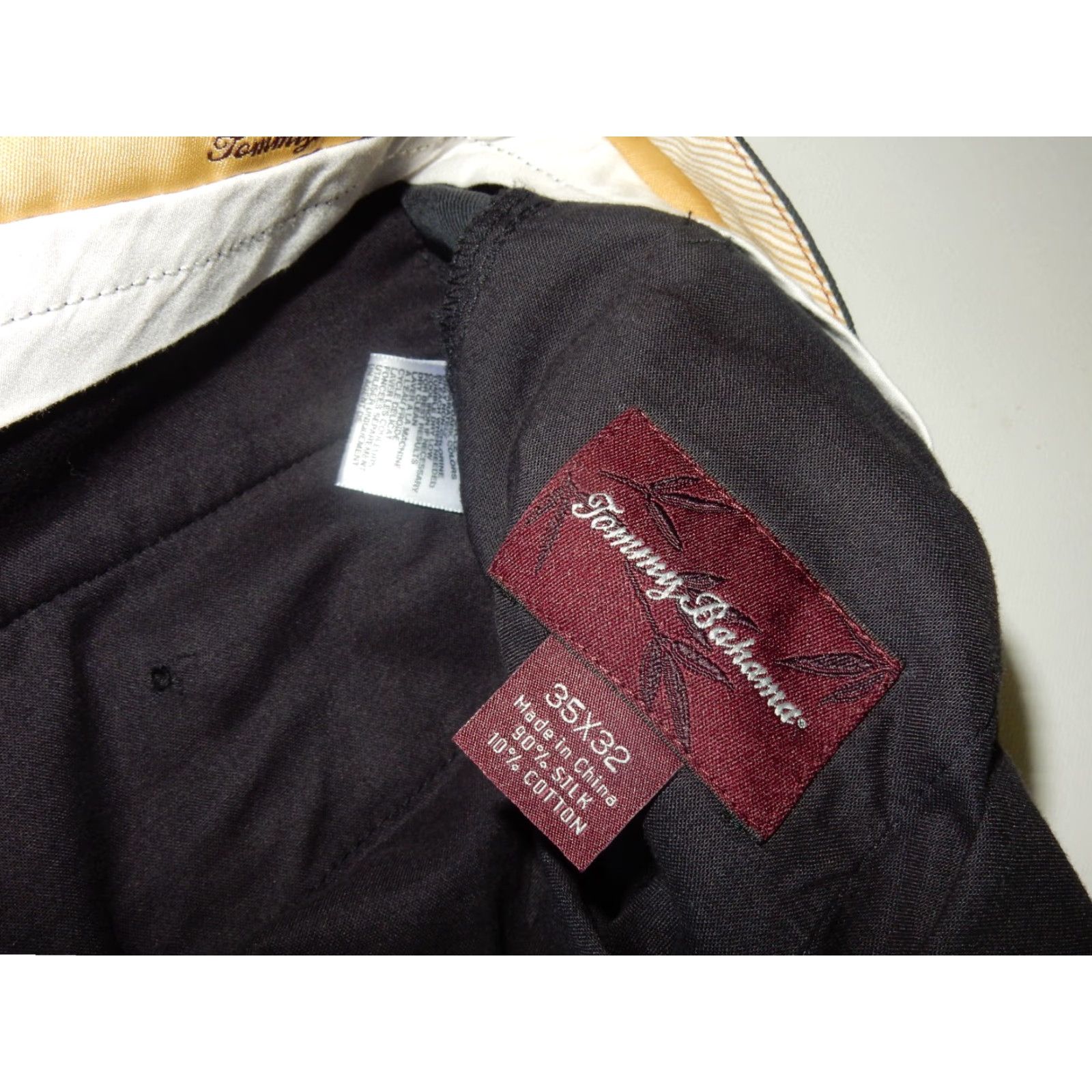 Tommy Bahama Tommy Bahama Men's Dress Pants Silk Black Size 35x32 Pleated Formal Business Size US 35 - 6 Thumbnail