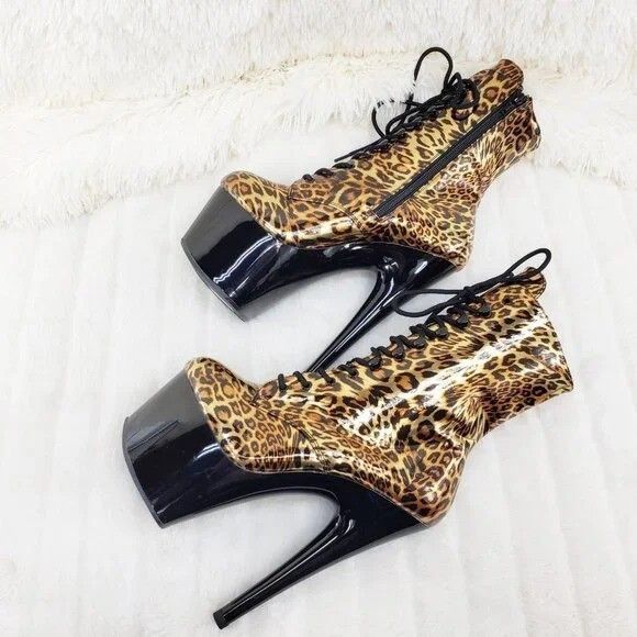 Other NEW Adore Gold Leopard 1020 Platform Heel Ankle Boots Pole D Size US 12 / IT 42 - 7 Thumbnail