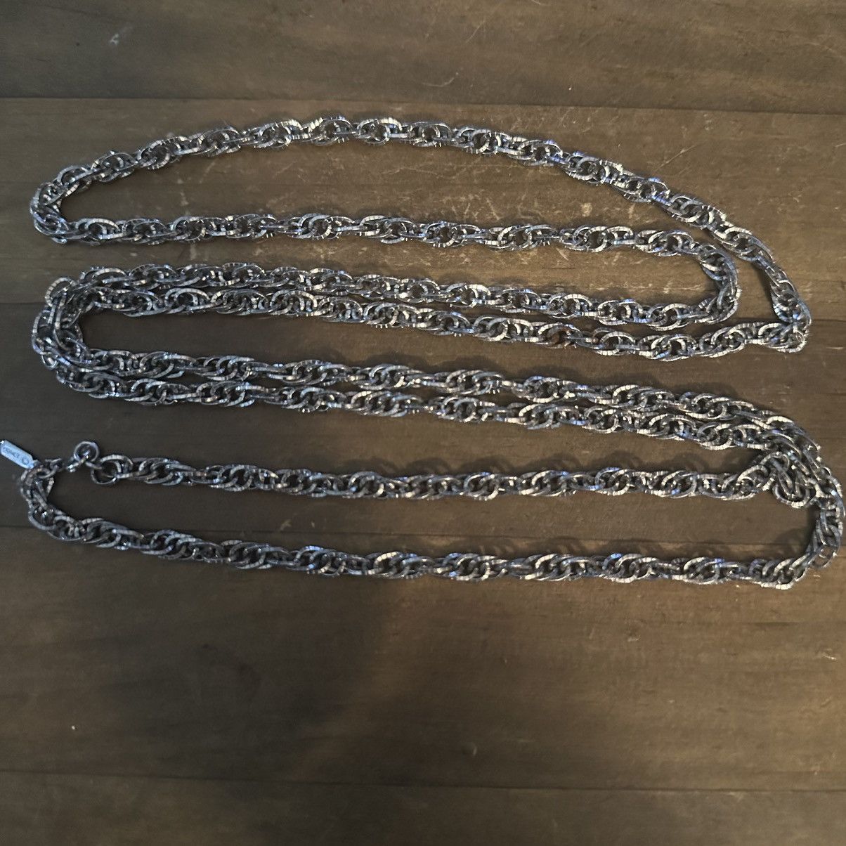 Monet Vintage Monet long chunky silver cable link chain necklace Size ONE SIZE - 4 Thumbnail