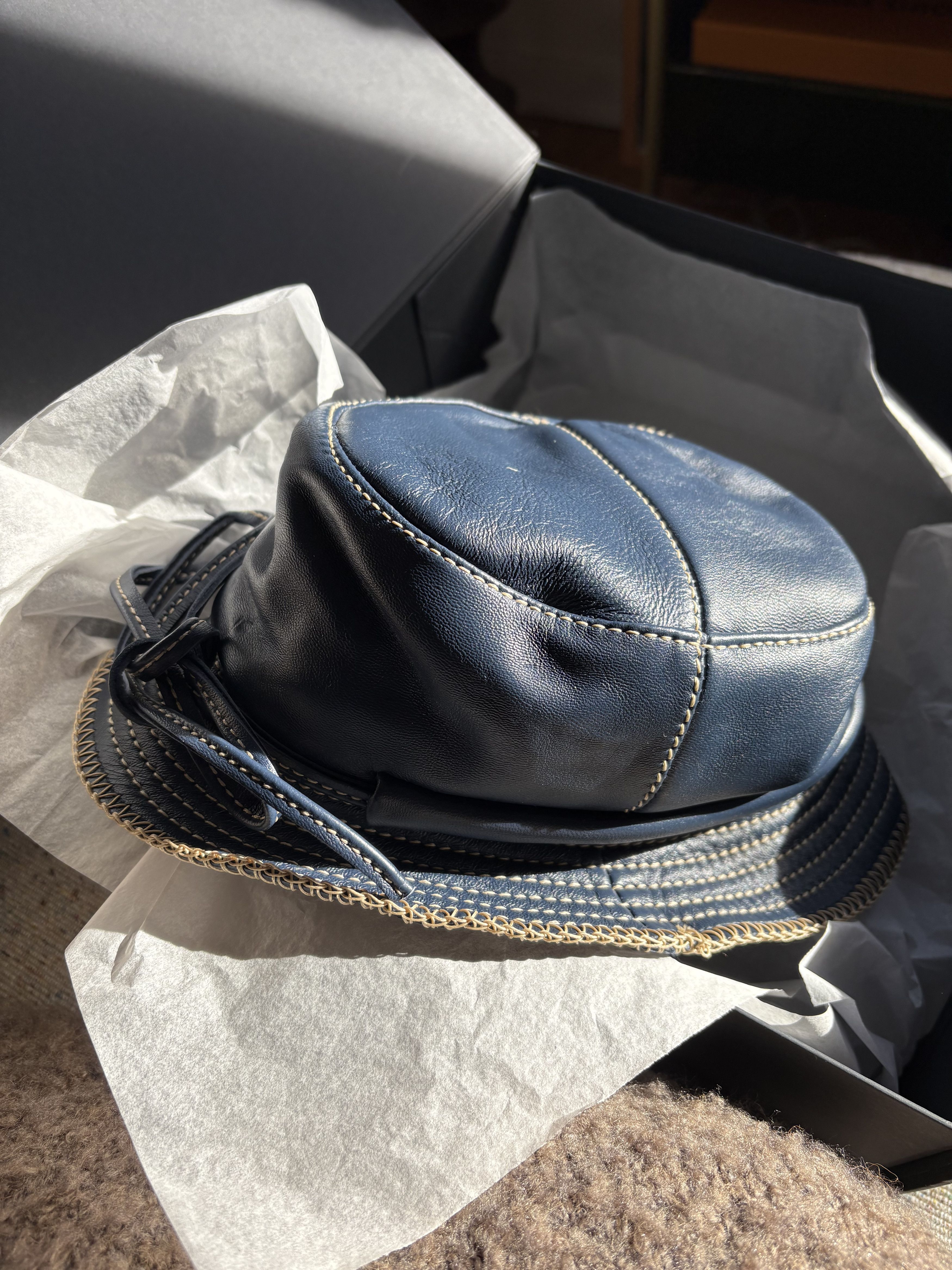 Jacquemus Le Bob Mentalo leather bucket hat Size ONE SIZE - 7 Thumbnail