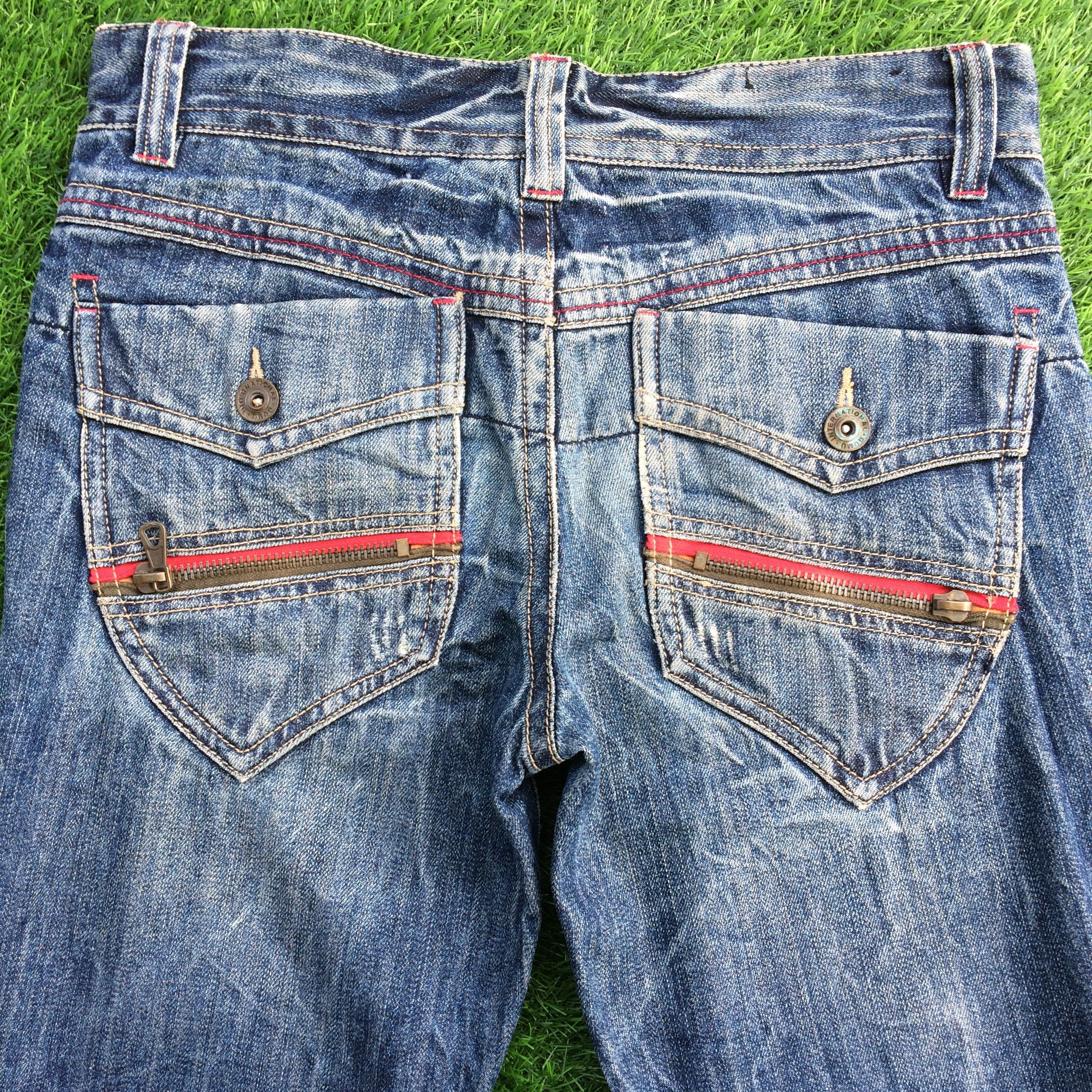 Japanese Brand Harajuku Double Pocket Bootcut Jeans #D-843 Size US 32 / EU 48 - 4 Thumbnail