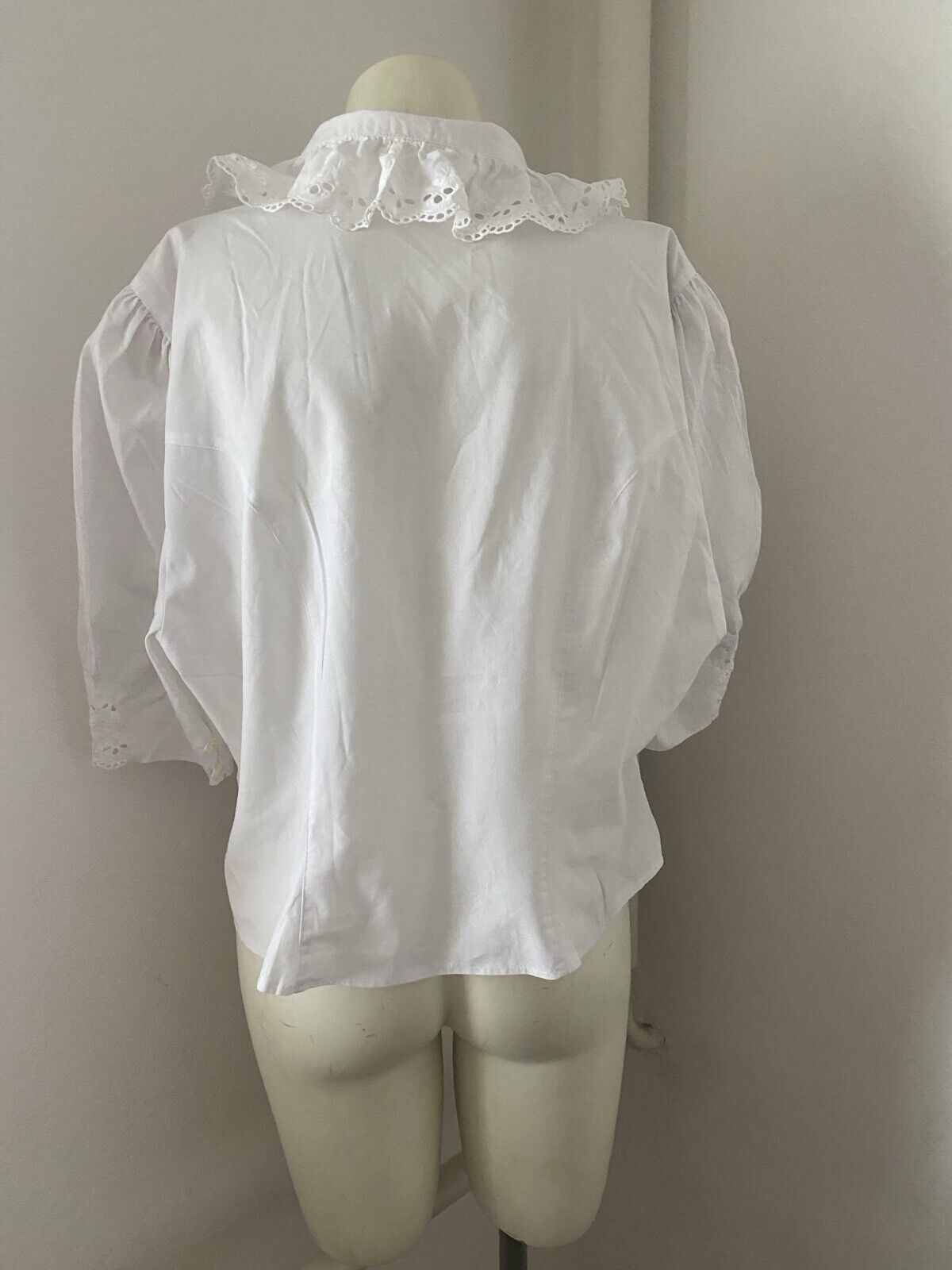 Vintage Vintage Blouse Trachten Puff Sleeve Collared Size 18 A25 Size XL / US 12-14 / IT 48-50 - 3 Thumbnail