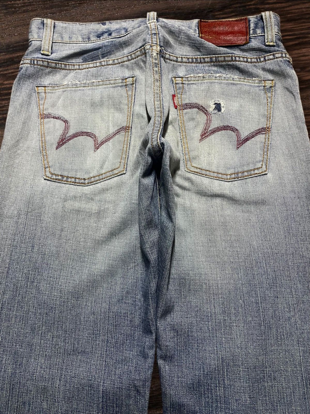 Junya Watanabe Vintage Edwin EG 503 Light Wash Distressed Baggy Jeans Size US 32 / EU 48 - 4 Thumbnail