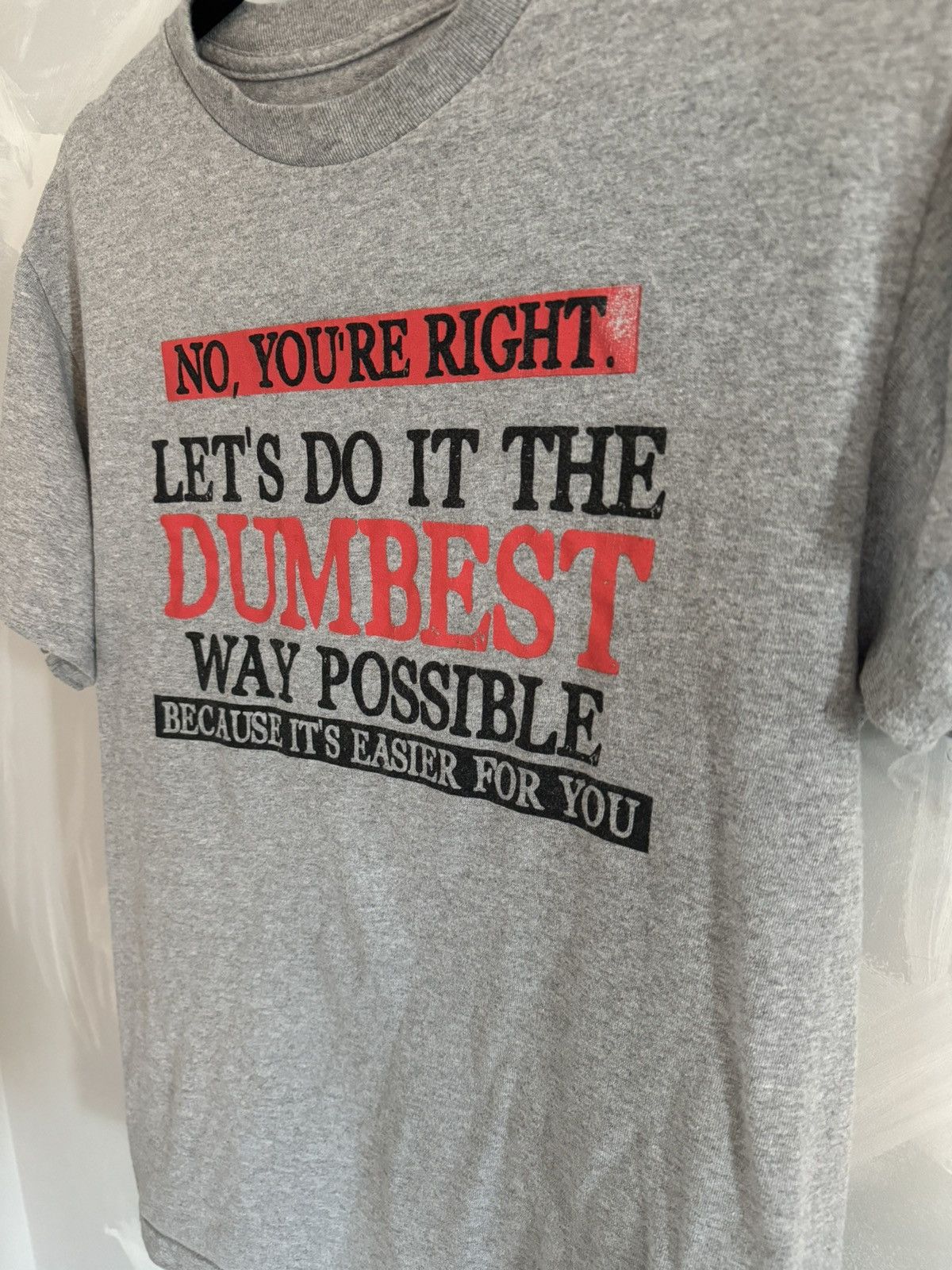 Vintage Action No You're Right Dumbest Way Sarcasm Humor Shirt Grey Size US M / EU 48-50 / 2 - 2 Thumbnail