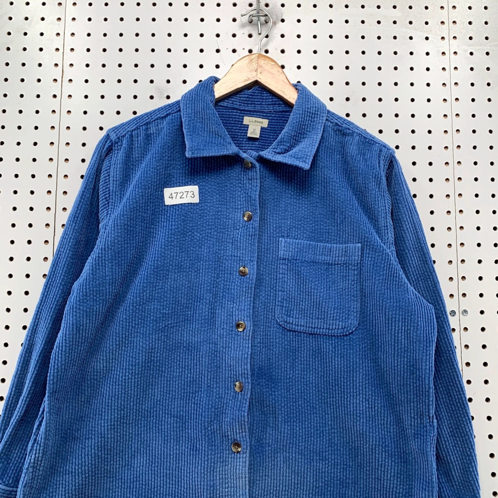 Vintage VINTAGE L.L. Bean Corduroy Button Shirt Jacket Womens Medium Blue Long Sleeve Shirt Jacket Size M / US 6-8 / IT 42-44 - 4 Thumbnail