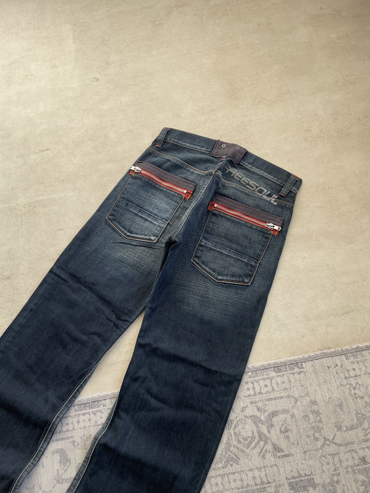 Vintage Avant Garde Wide Flared Slim Zipper Washed Denim Jeans y2k Size US 32 / EU 48 - 7 Thumbnail