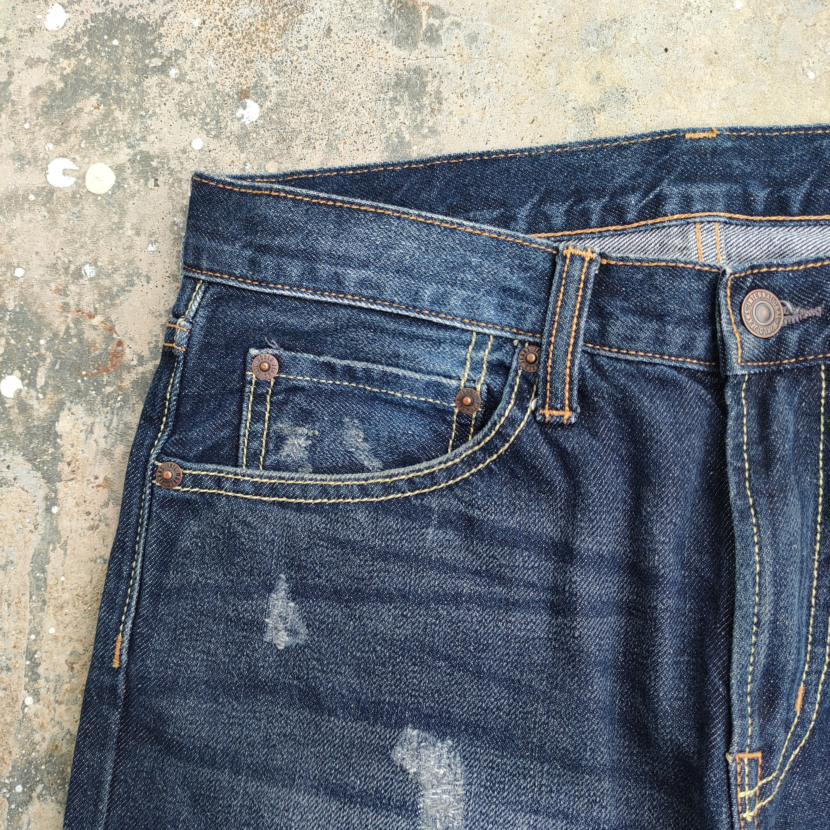 GU VINTAGE GU FADED RIPPED JEANS DENIM PANTS Size US 31 - 7 Thumbnail