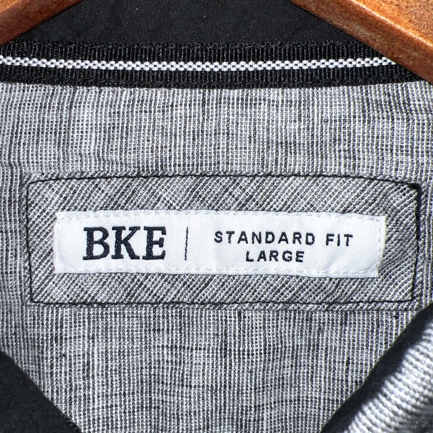 BKE VINTAGE BKE Shirt Men's Button-Up Gray Long Sleeve L Size Buckle Accents Button Size US L / EU 52-54 / 3 - 3 Thumbnail